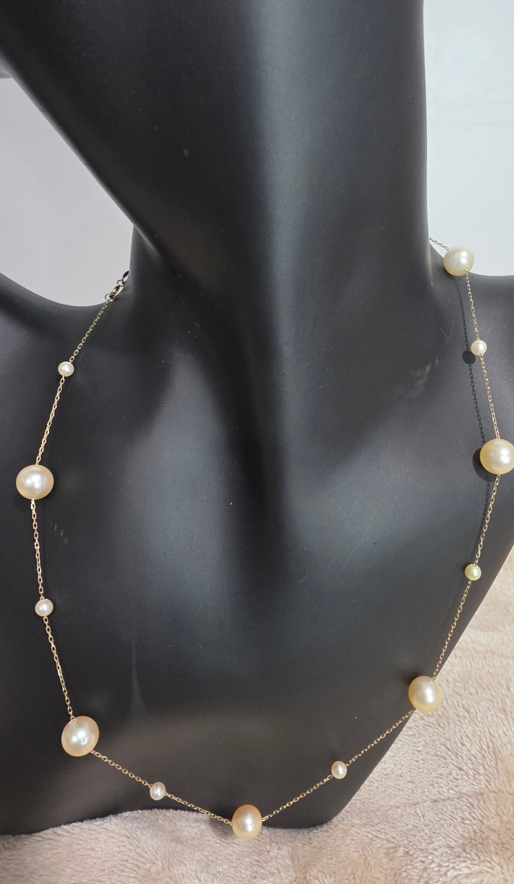 Japanese Akoya Pearl Station Necklace