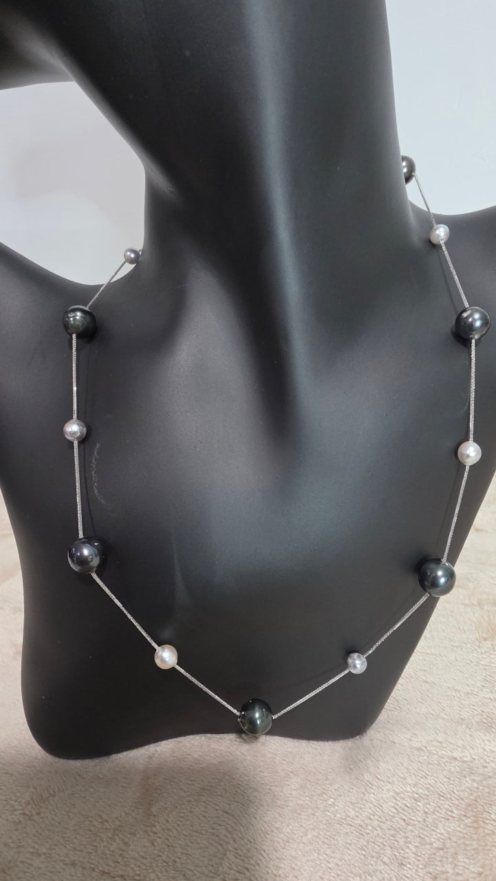 Tahitian & Akoya Station Necklace