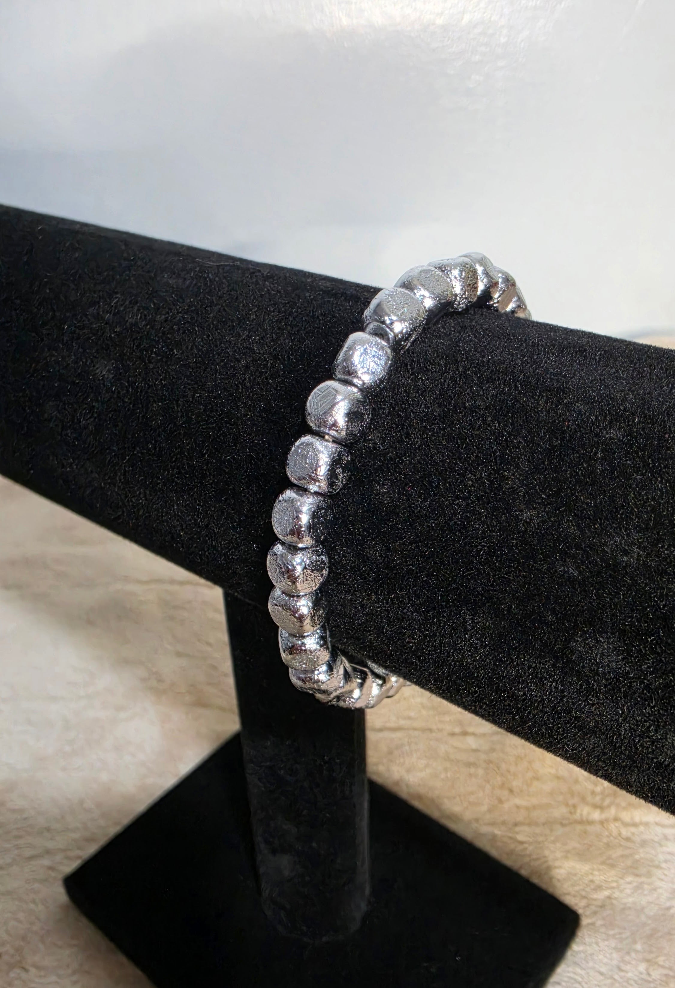 6–7mm Iron Meteorite Cube Bracelet