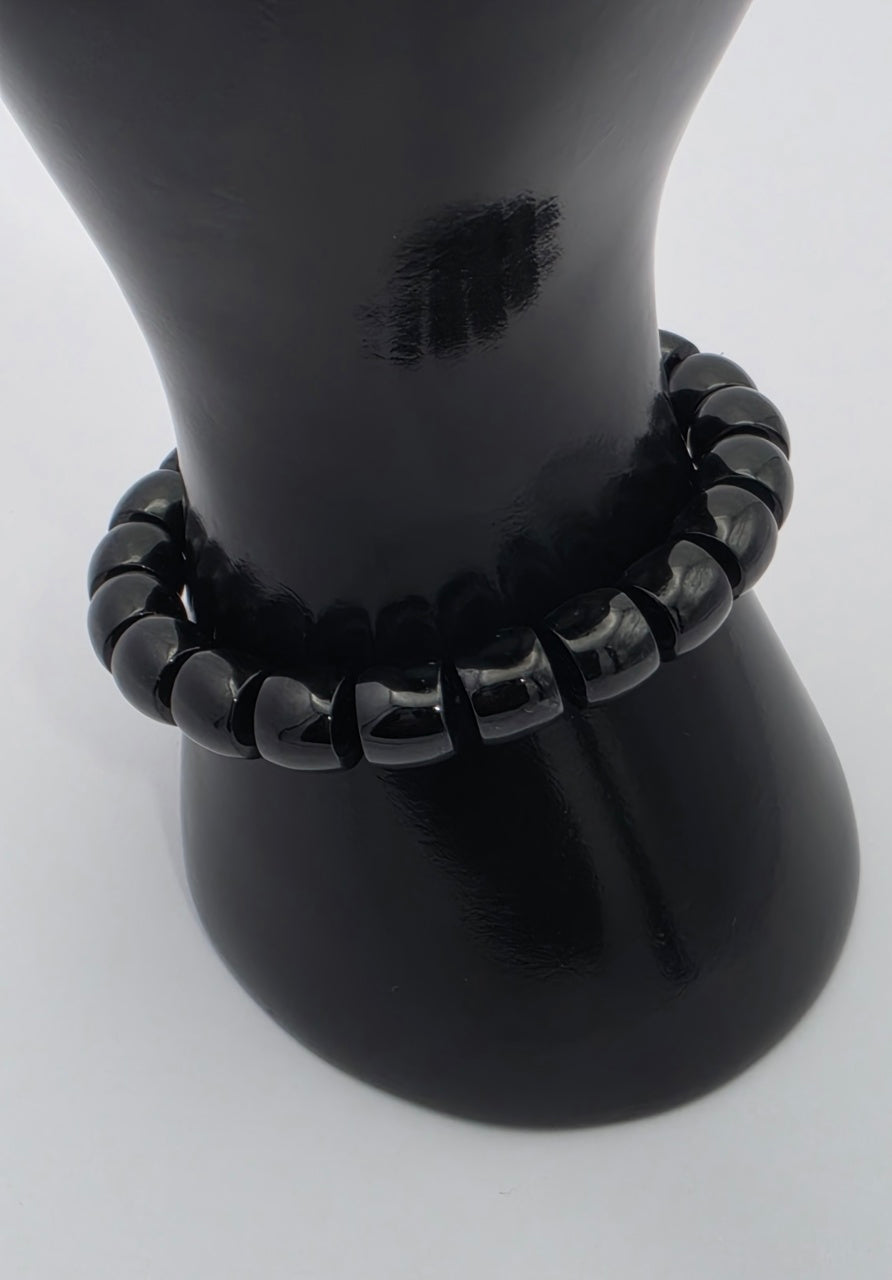 Shungite 9mm Barrel Gemstone Bracelet