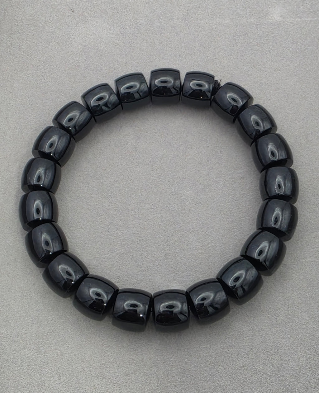 Shungite 9mm Barrel Gemstone Bracelet