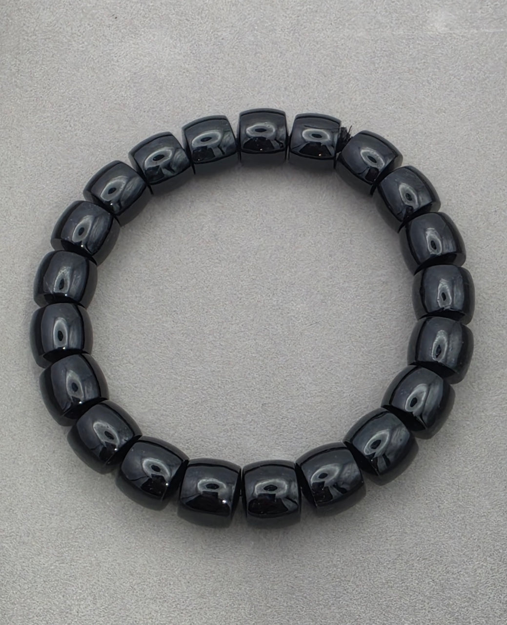 Shungite 9mm Barrel Gemstone Bracelet