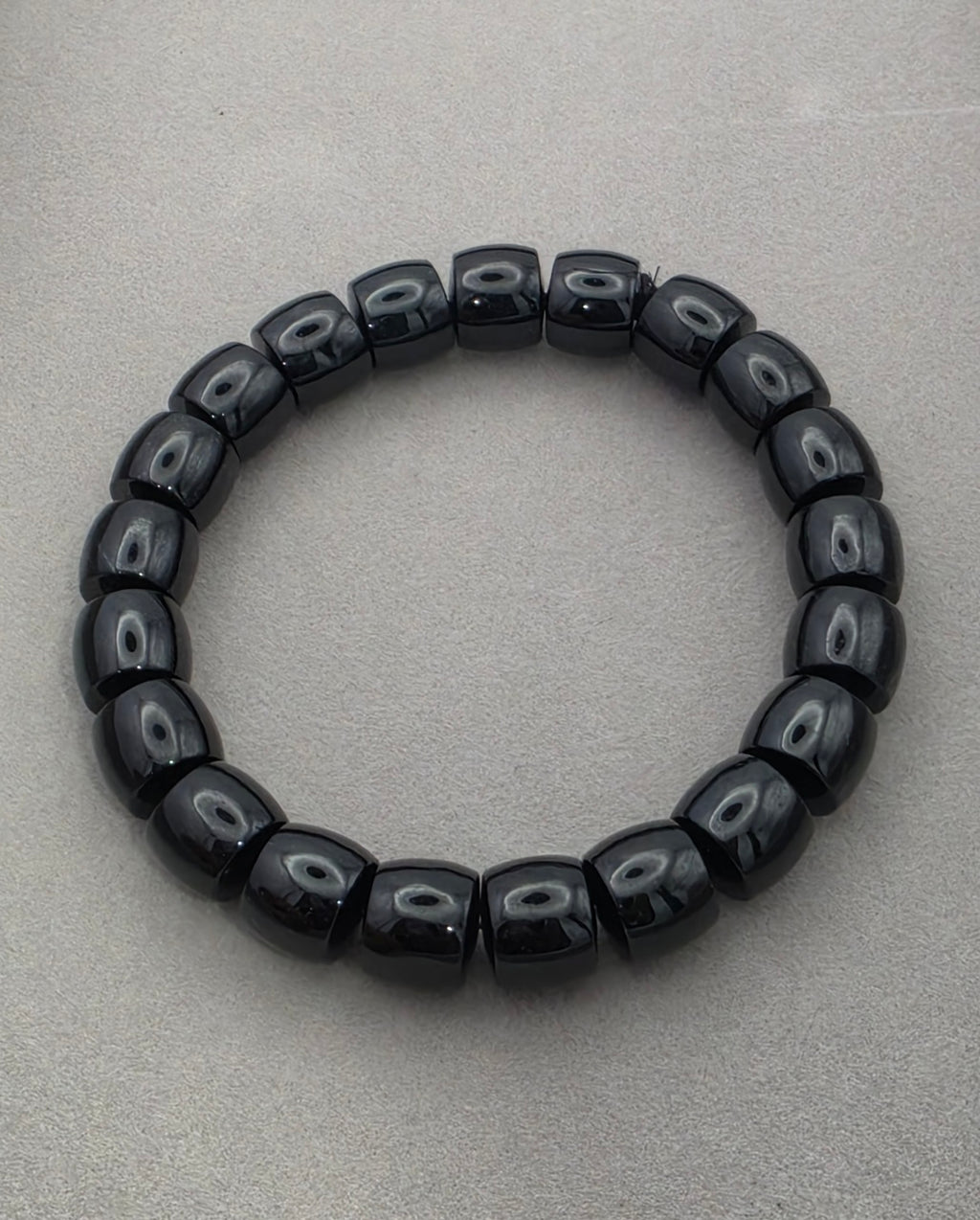 Shungite 9mm Barrel Gemstone Bracelet
