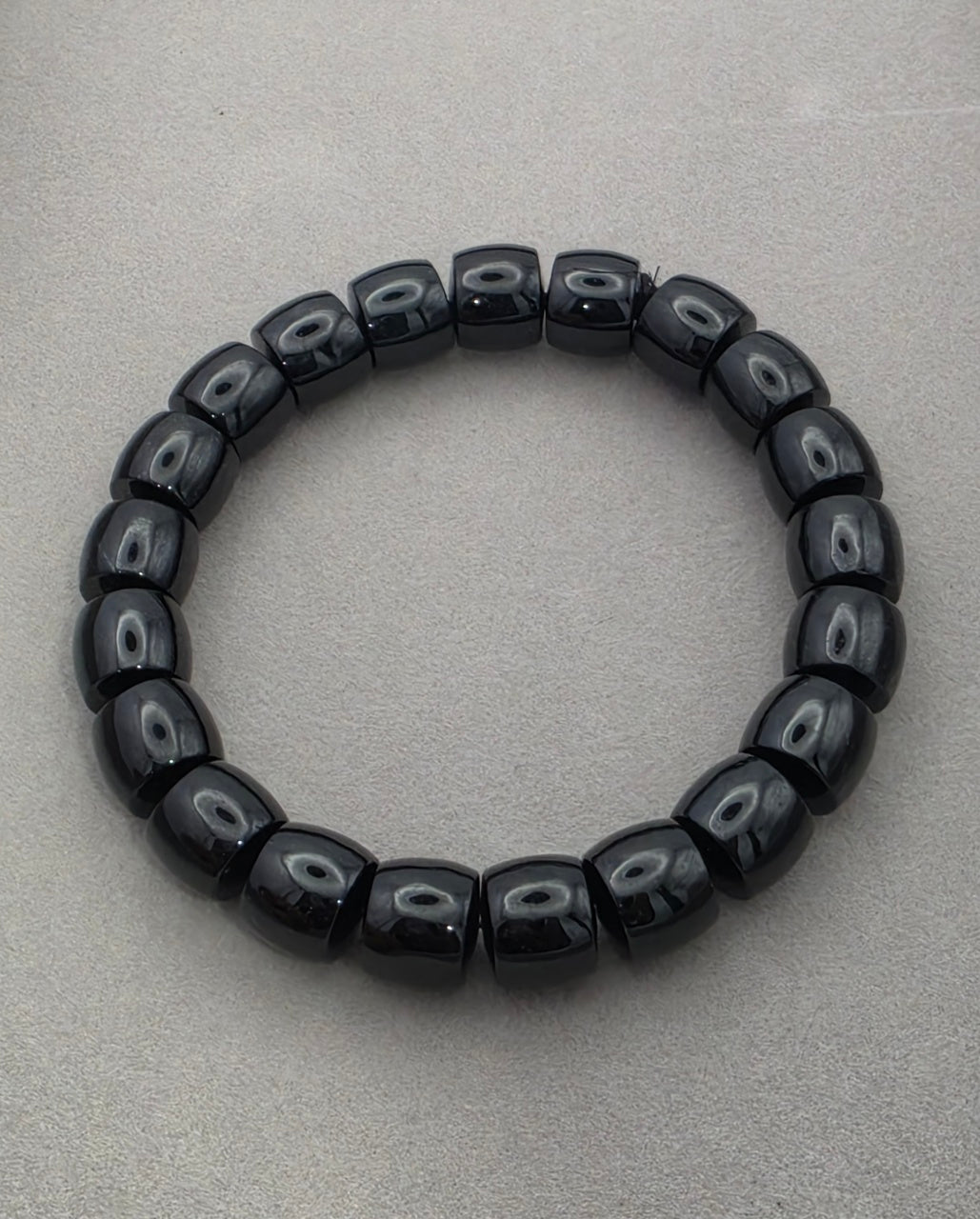 Shungite 9mm Barrel Gemstone Bracelet