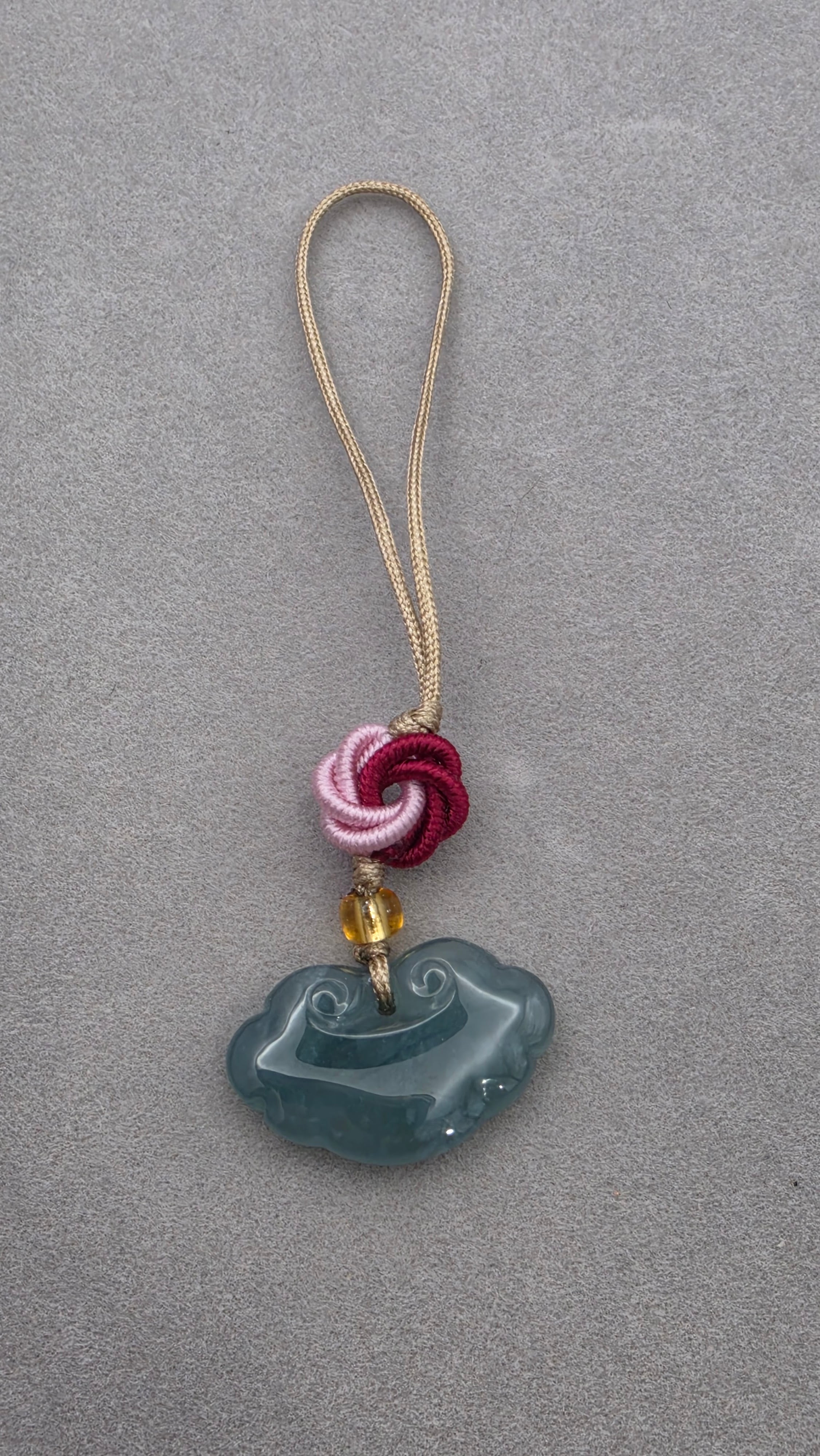 Traditional Ruyi Cloud Blue Water Jade Charm