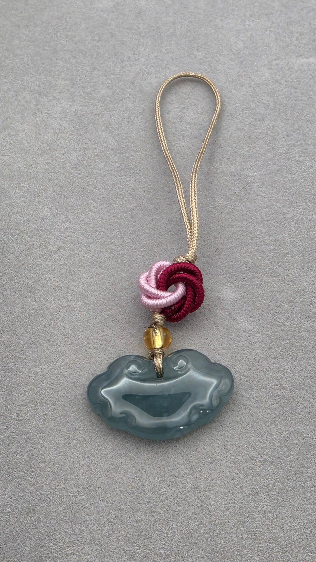 Traditional Ruyi Cloud Blue Water Jade Charm