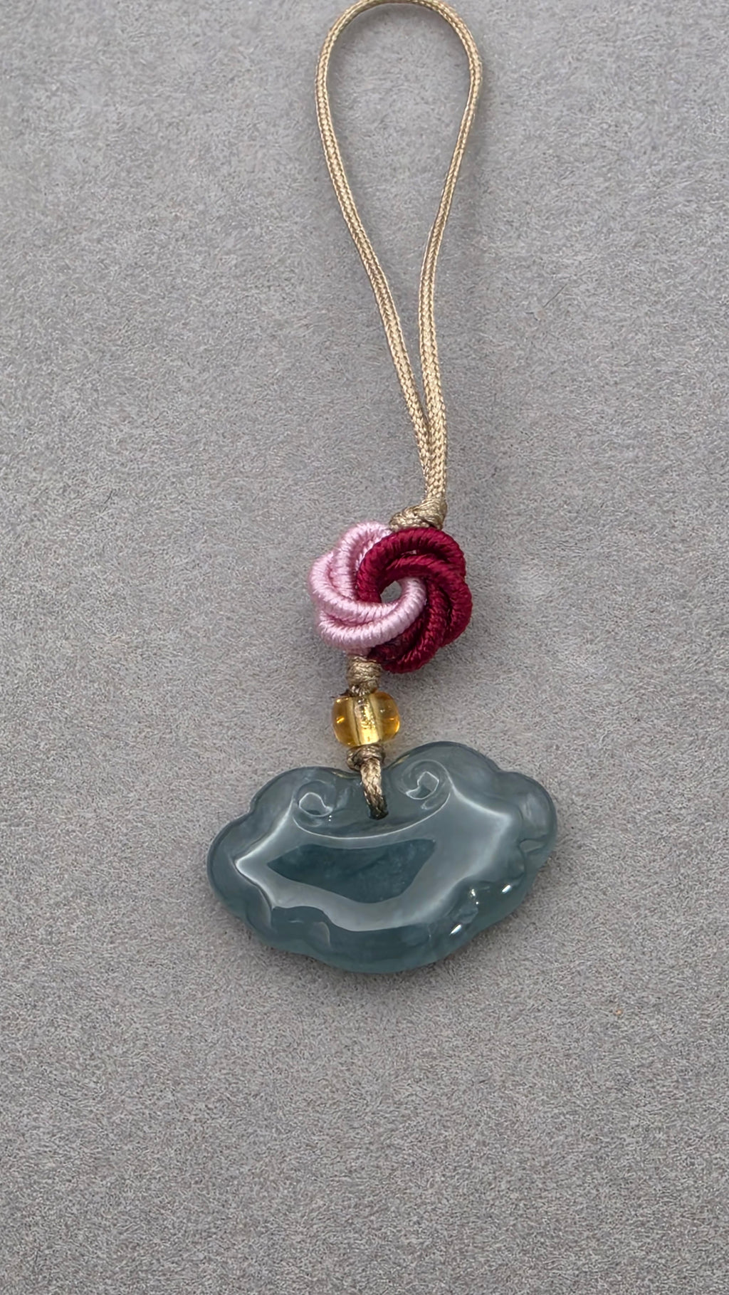 Traditional Ruyi Cloud Blue Water Jade Charm