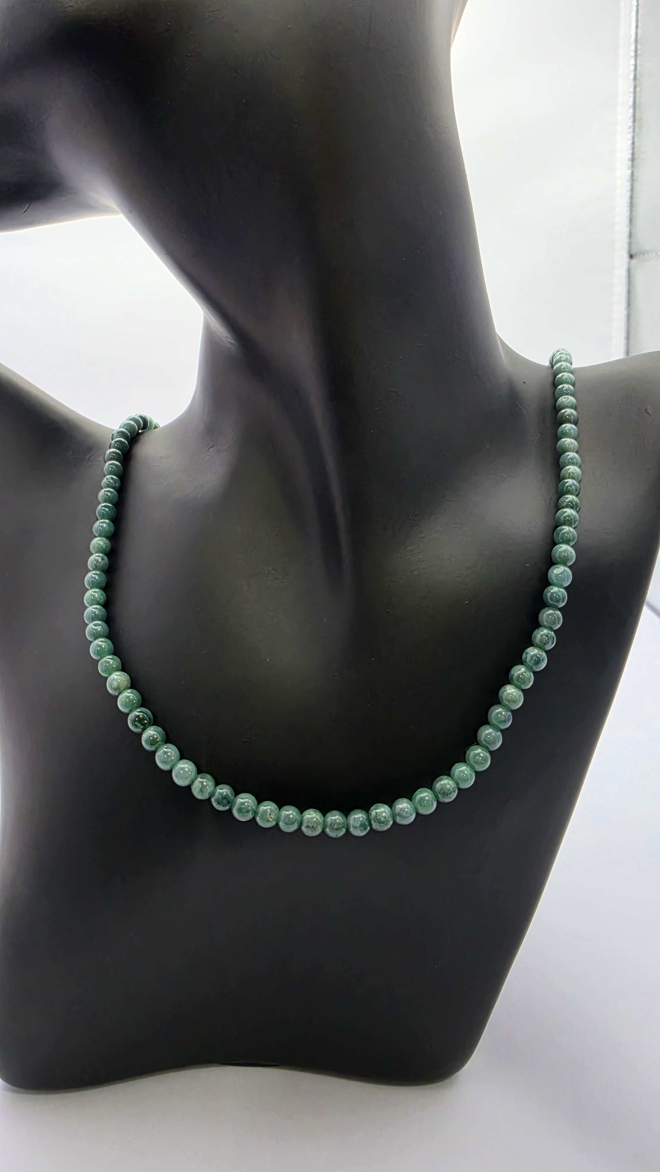 Blue Water Jade Beaded Necklace