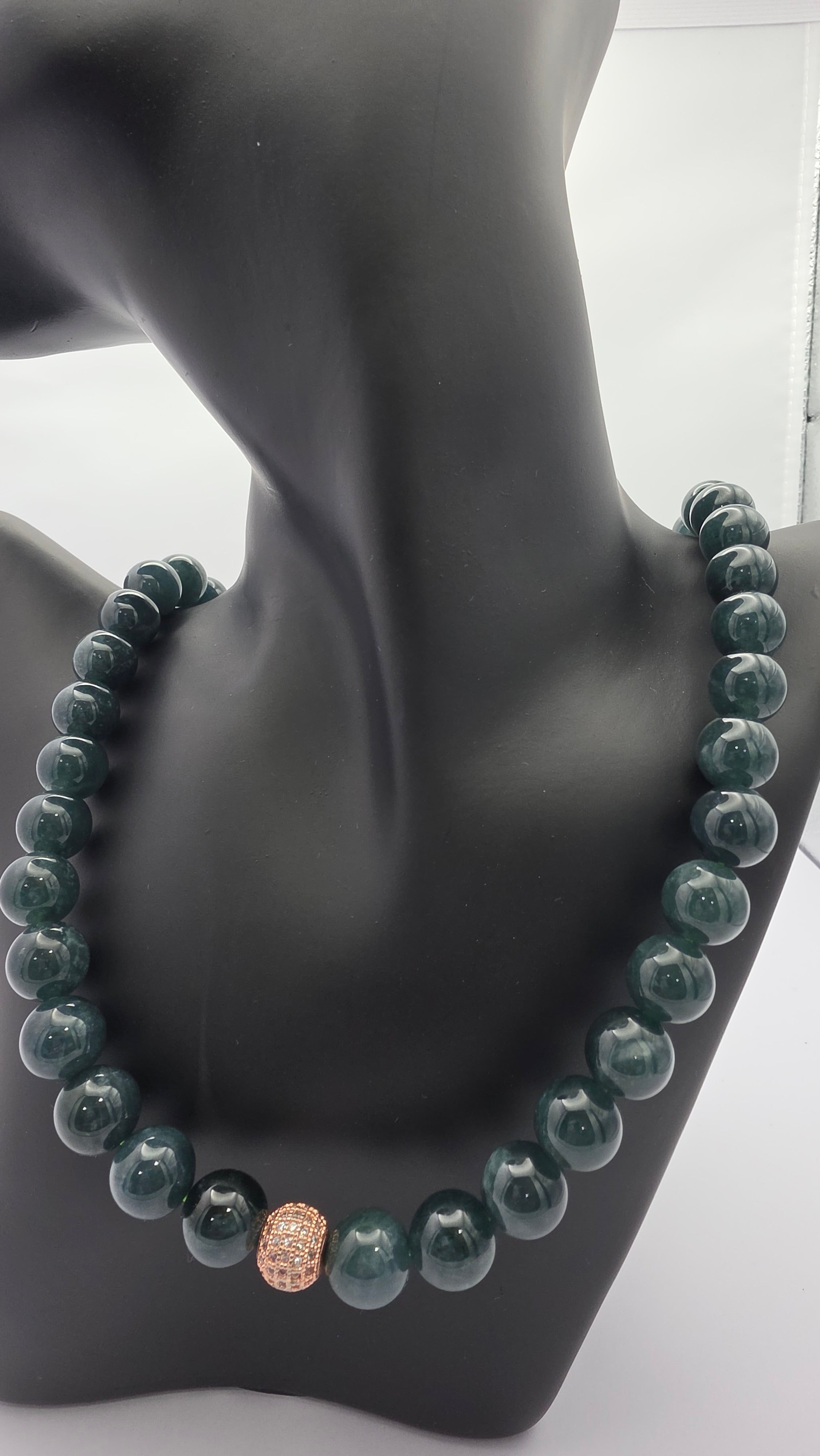 Midnight Blue Water Jade Statement Necklace