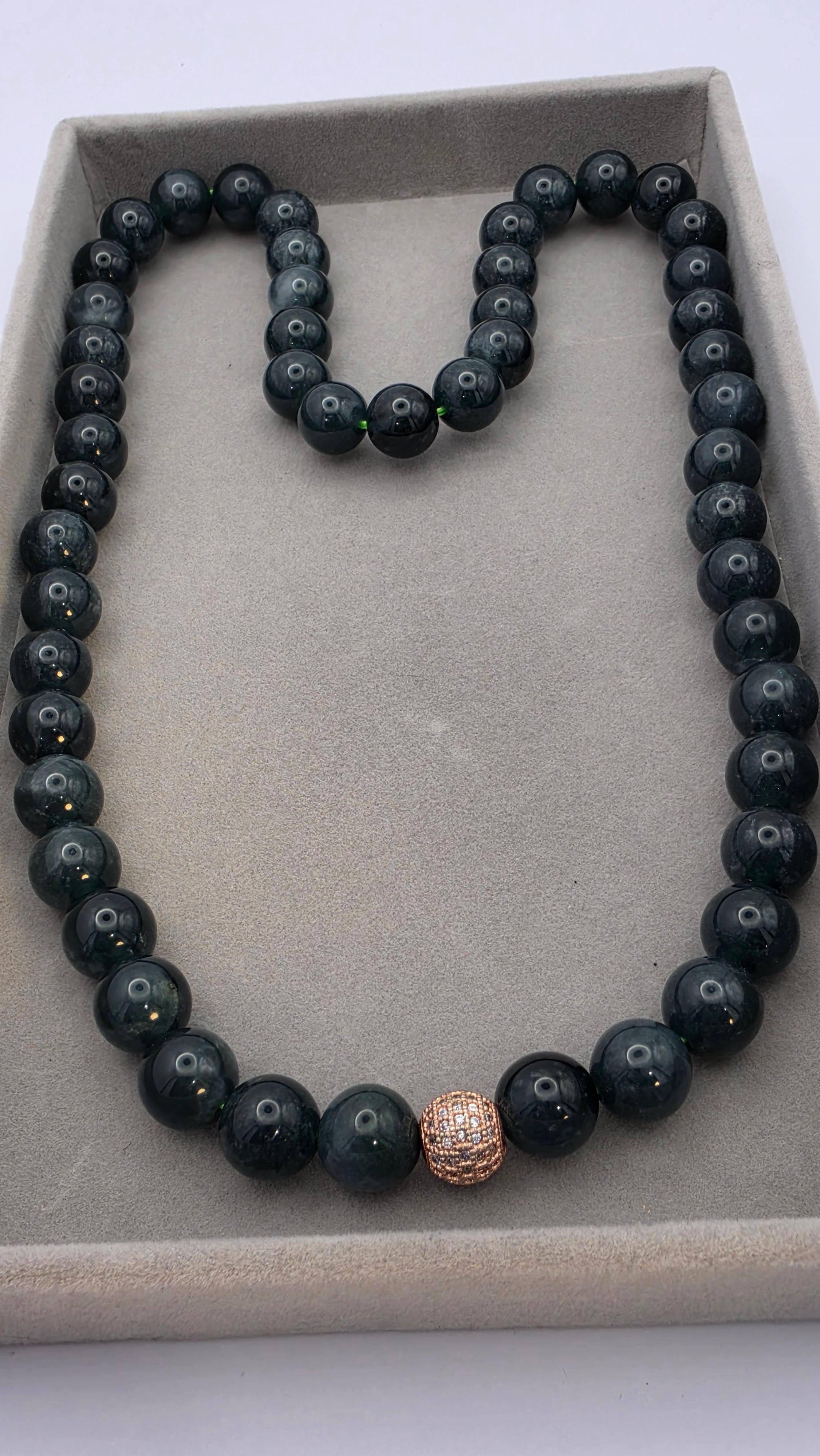 Midnight Blue Water Jade Statement Necklace