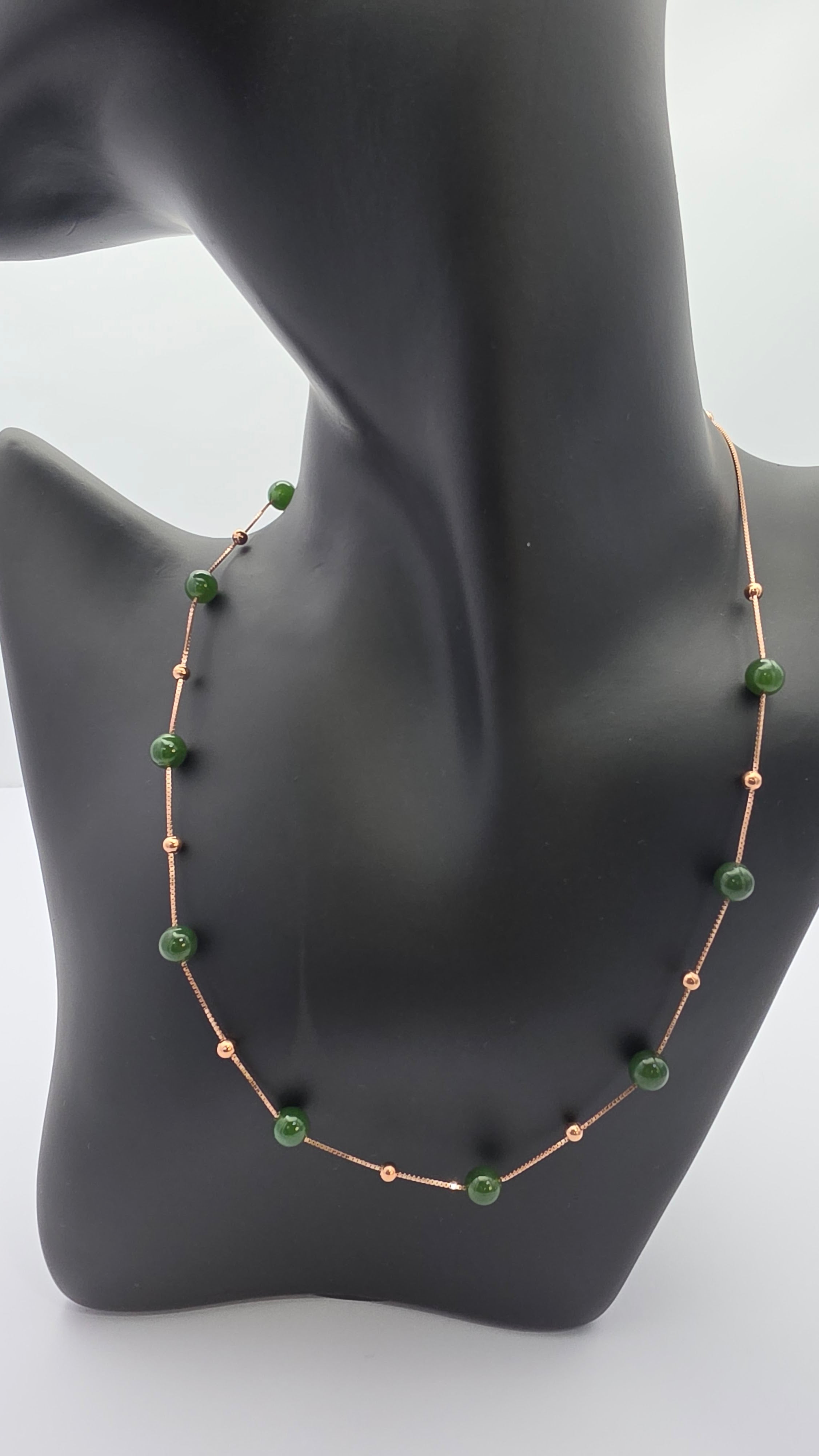 He Tian Jade Station Necklace in Gold Plated Sterling Silver