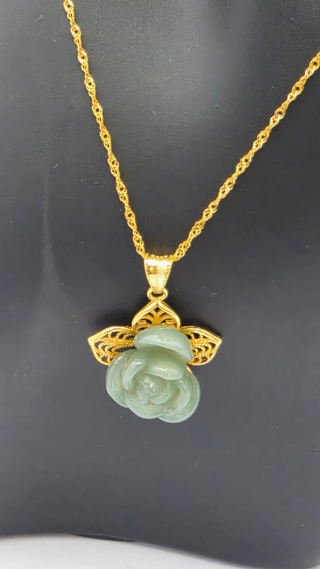 Celestial Rose He Tian Jade Pendant Necklace