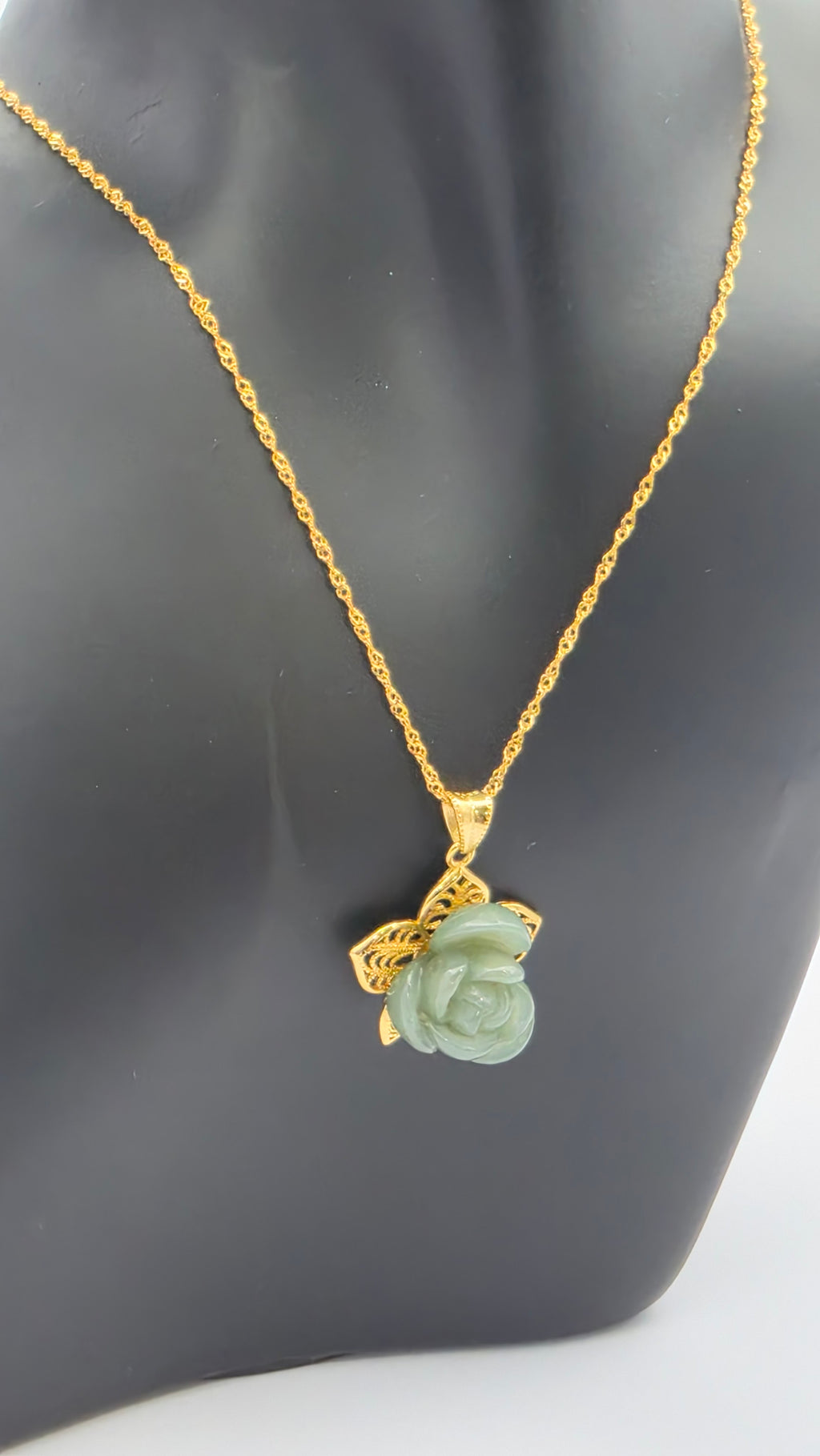 Celestial Rose He Tian Jade Pendant Necklace