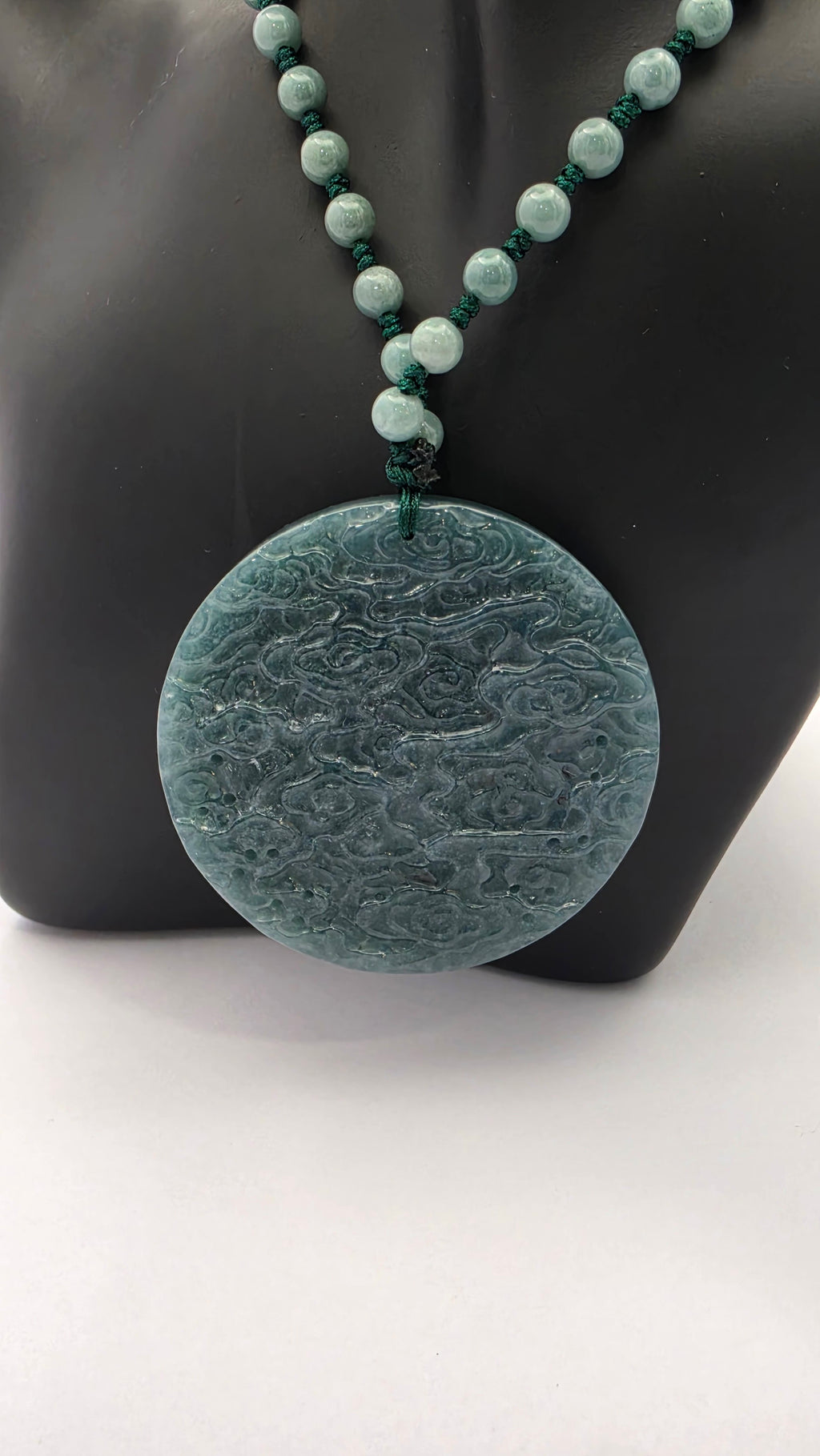 Blue Water Jade Guardian Tiger Necklace