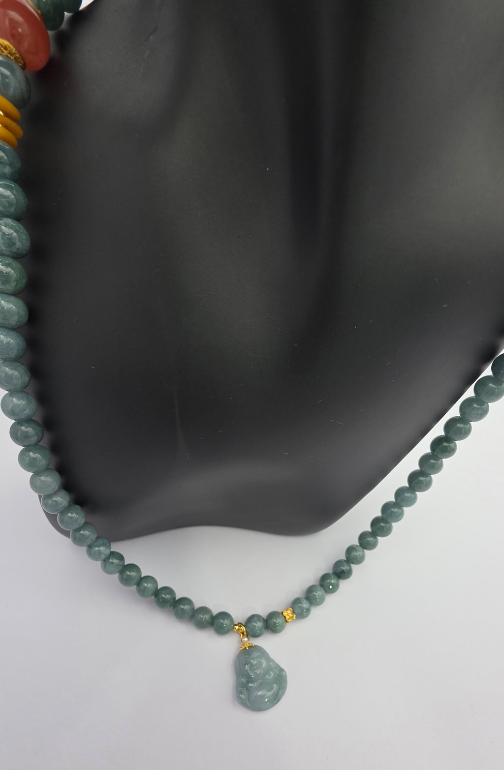 Blue Water Jade Buddha Pendant Necklace