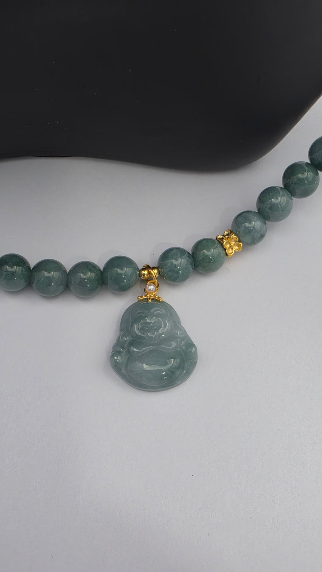 Blue Water Jade Buddha Pendant Necklace