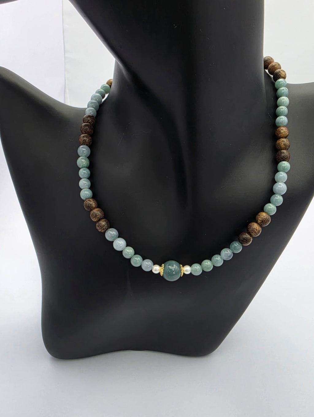 Blue Water Jade Double Wrap Choker Bracelet