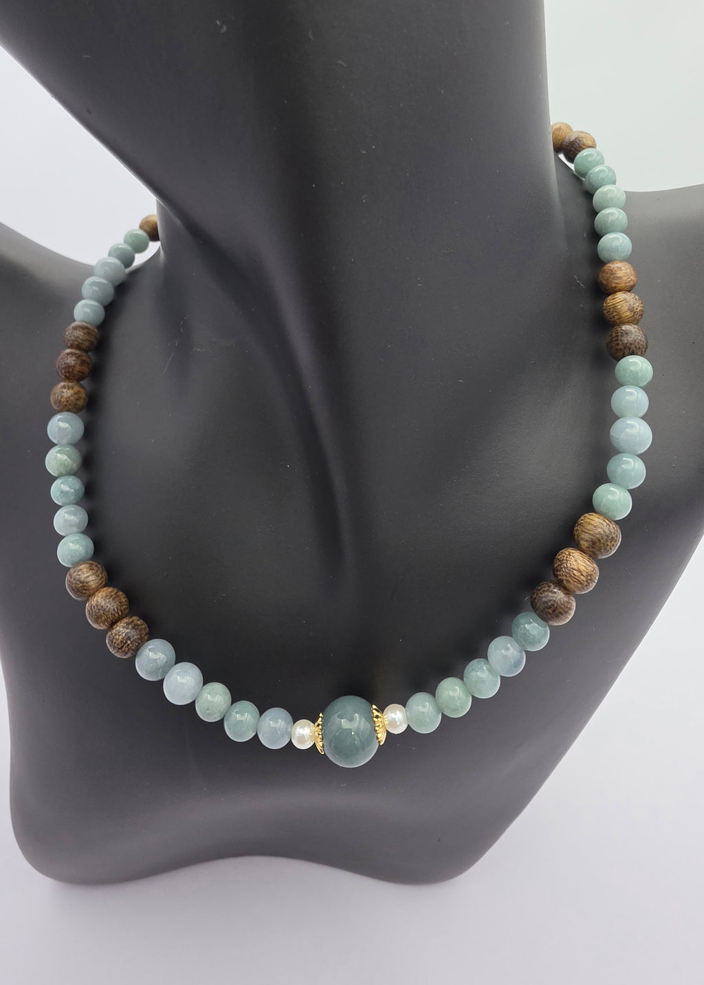 Blue Water Jade Double Wrap Choker Bracelet