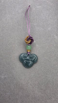 Blue Water Jade Prosperity Cloud Charm with Decorative Knot