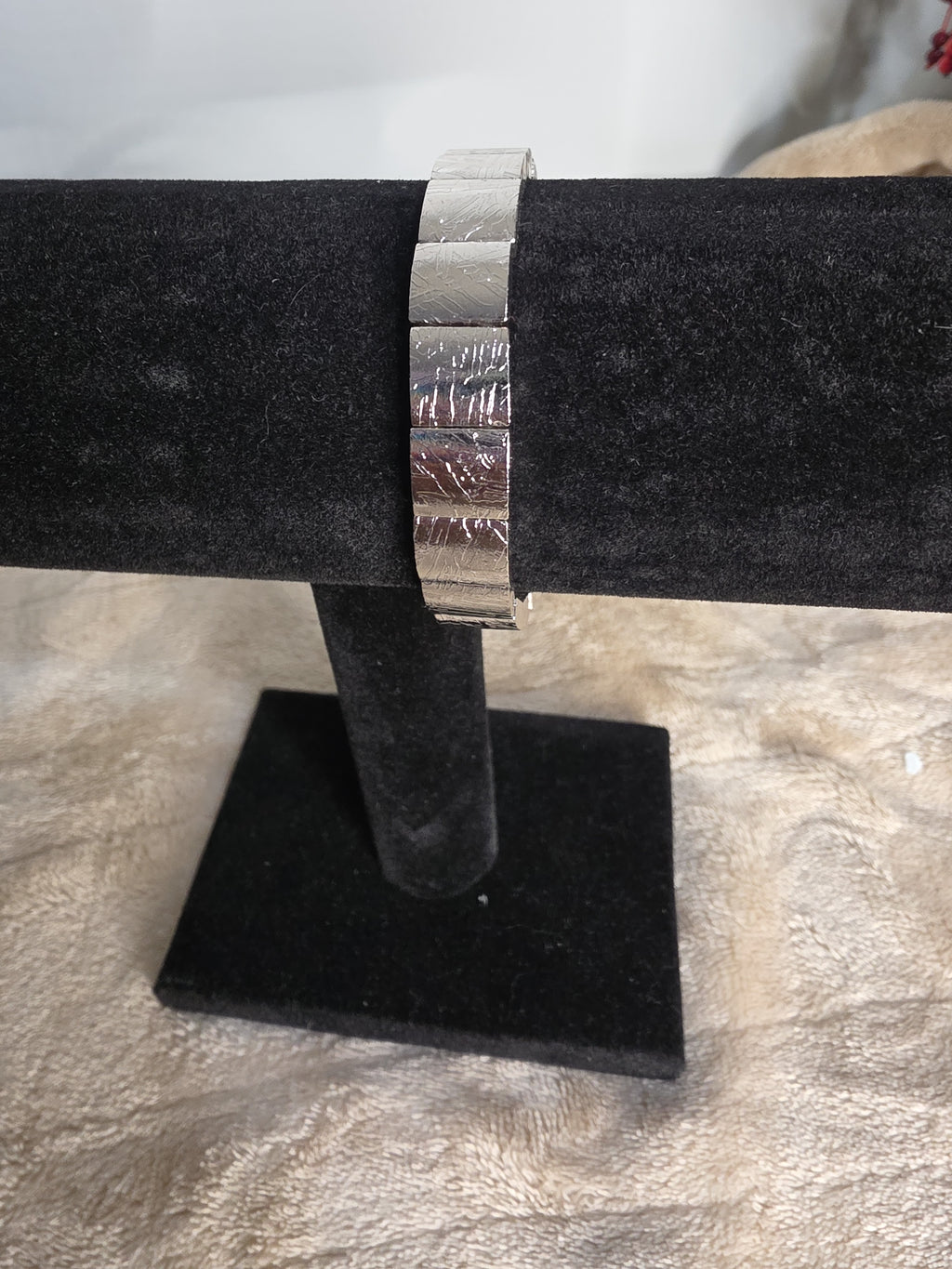 11x9mm Tile Iron Meteorite Bracelet