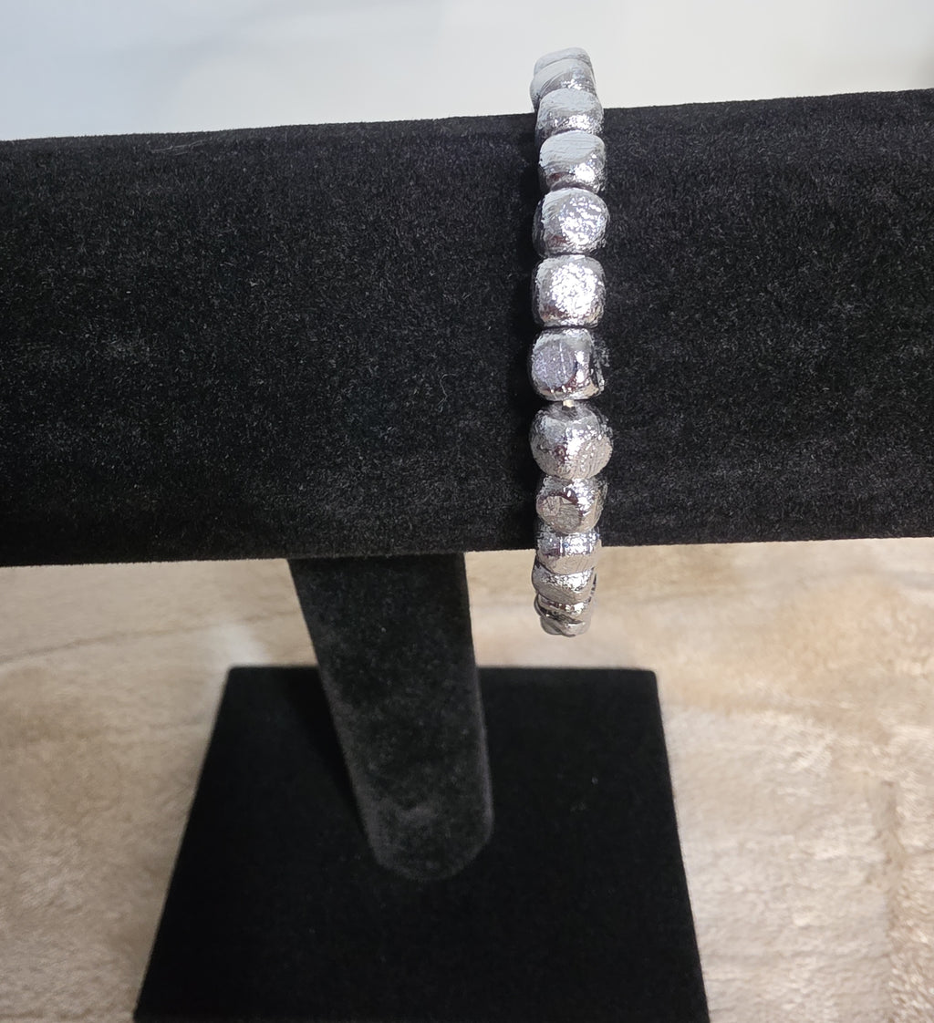 6–7mm Iron Meteorite Cube Bracelet