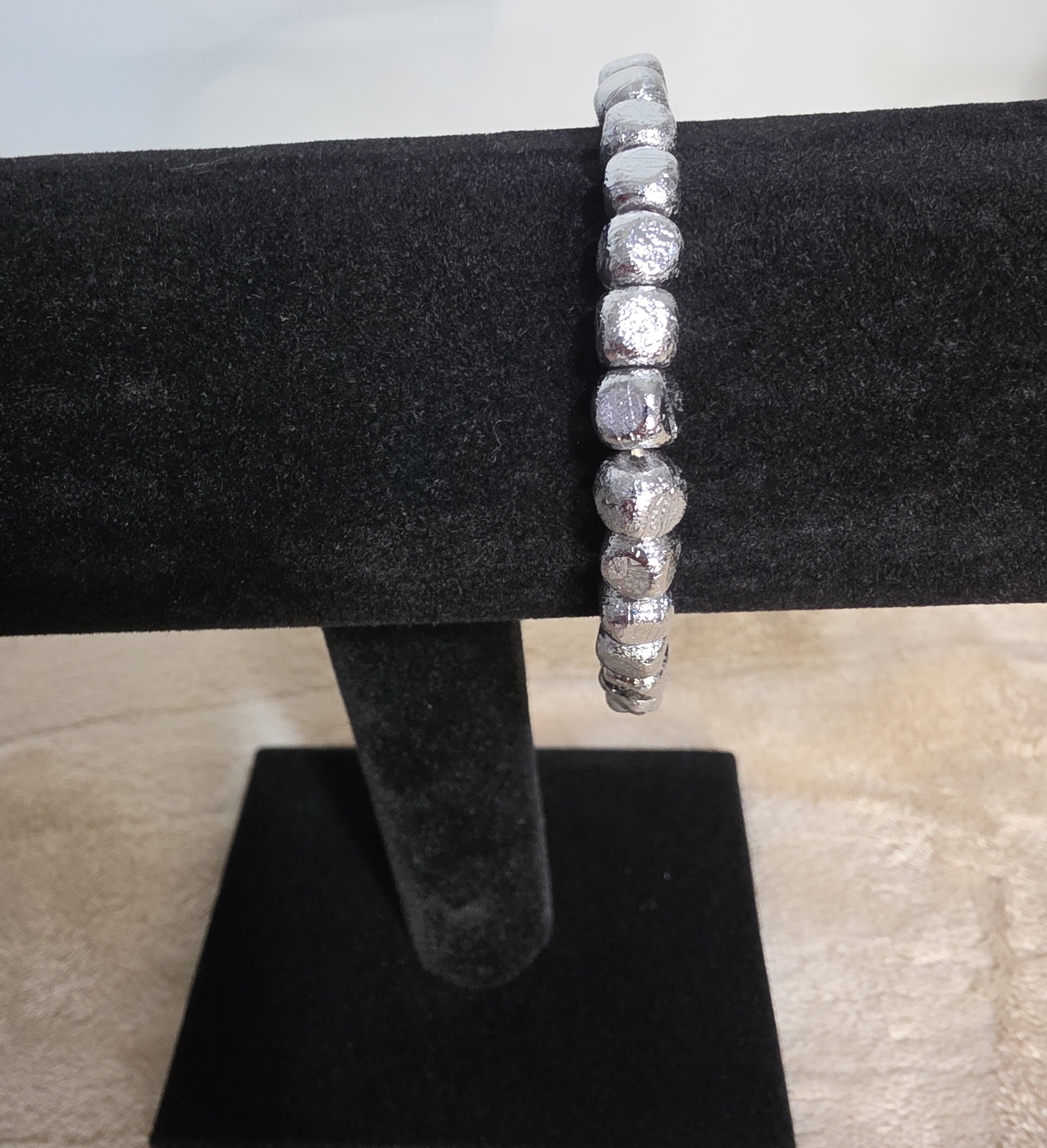 6–7mm Iron Meteorite Cube Bracelet