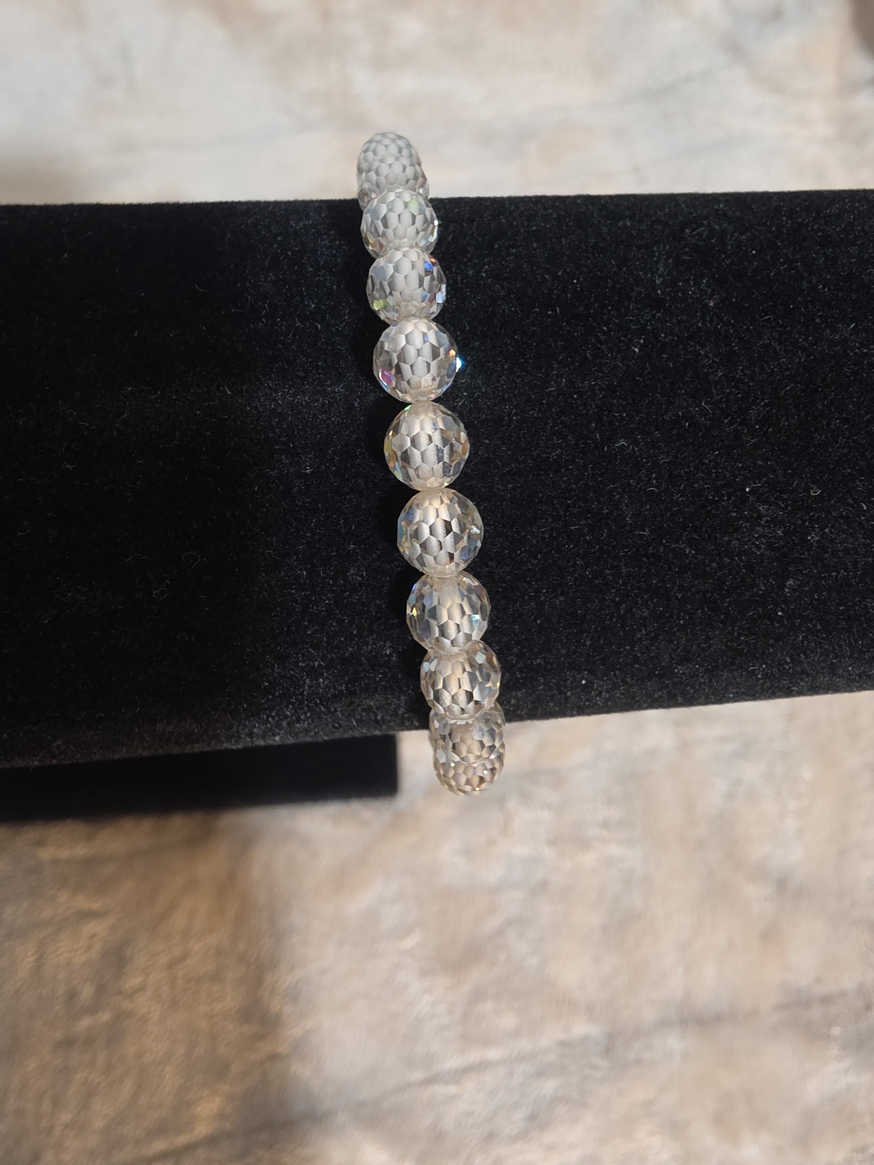 6mm Clear Moissanite Faceted Bracelet