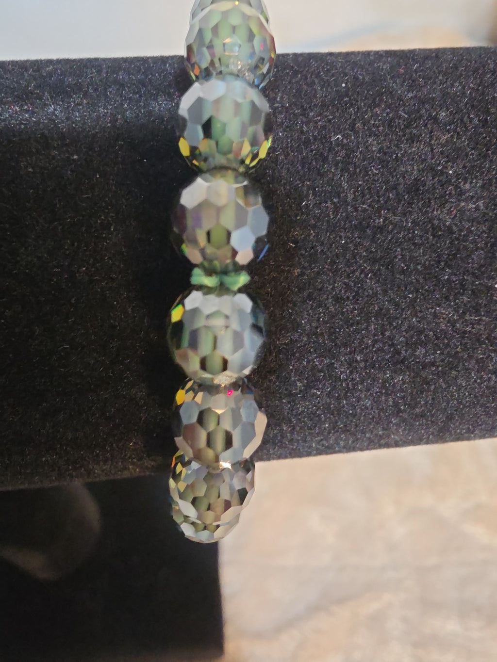 8mm Green Moissanite Faceted Bracelet