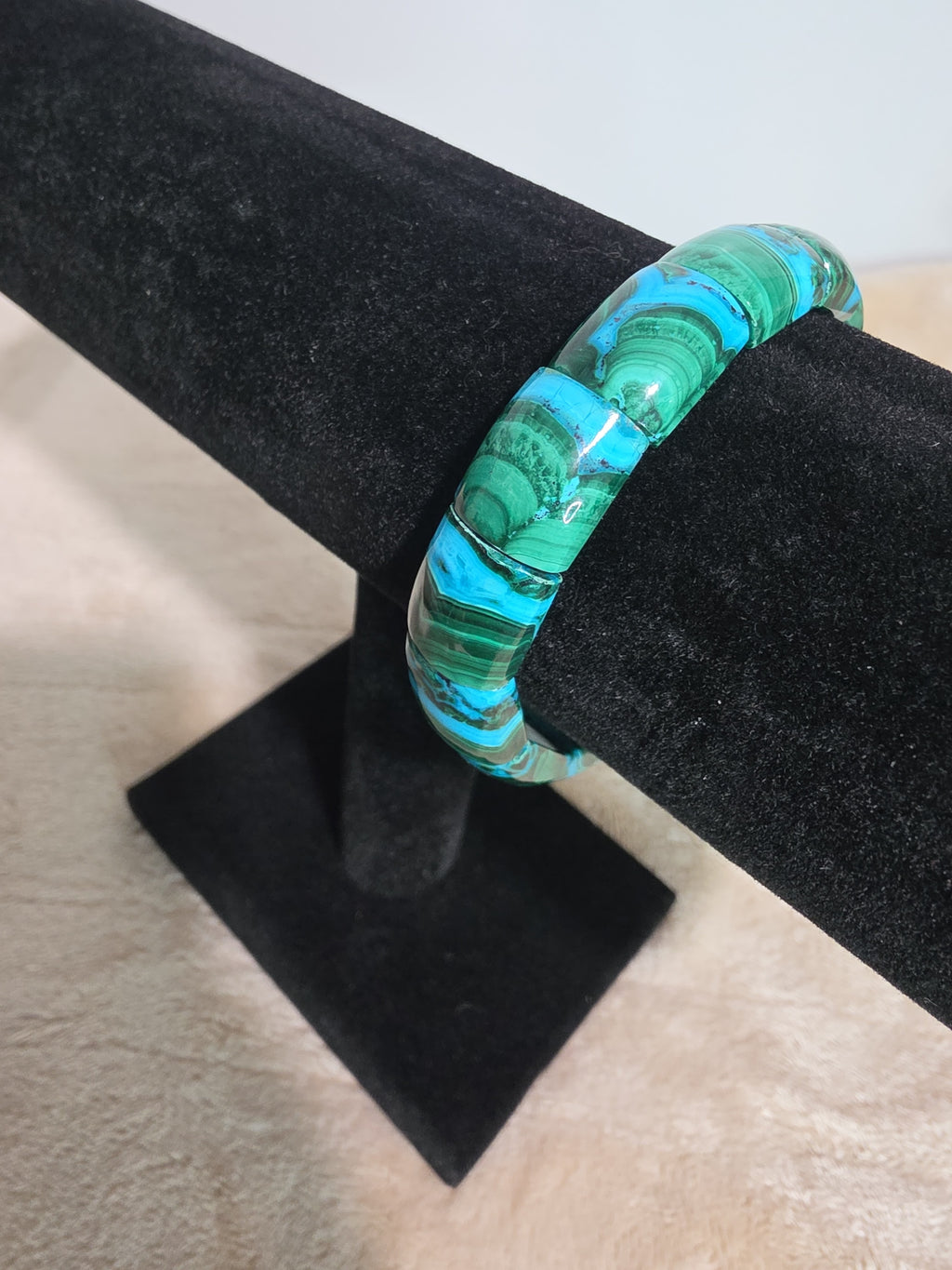 15mm Chrysocolla Tile Bracelet