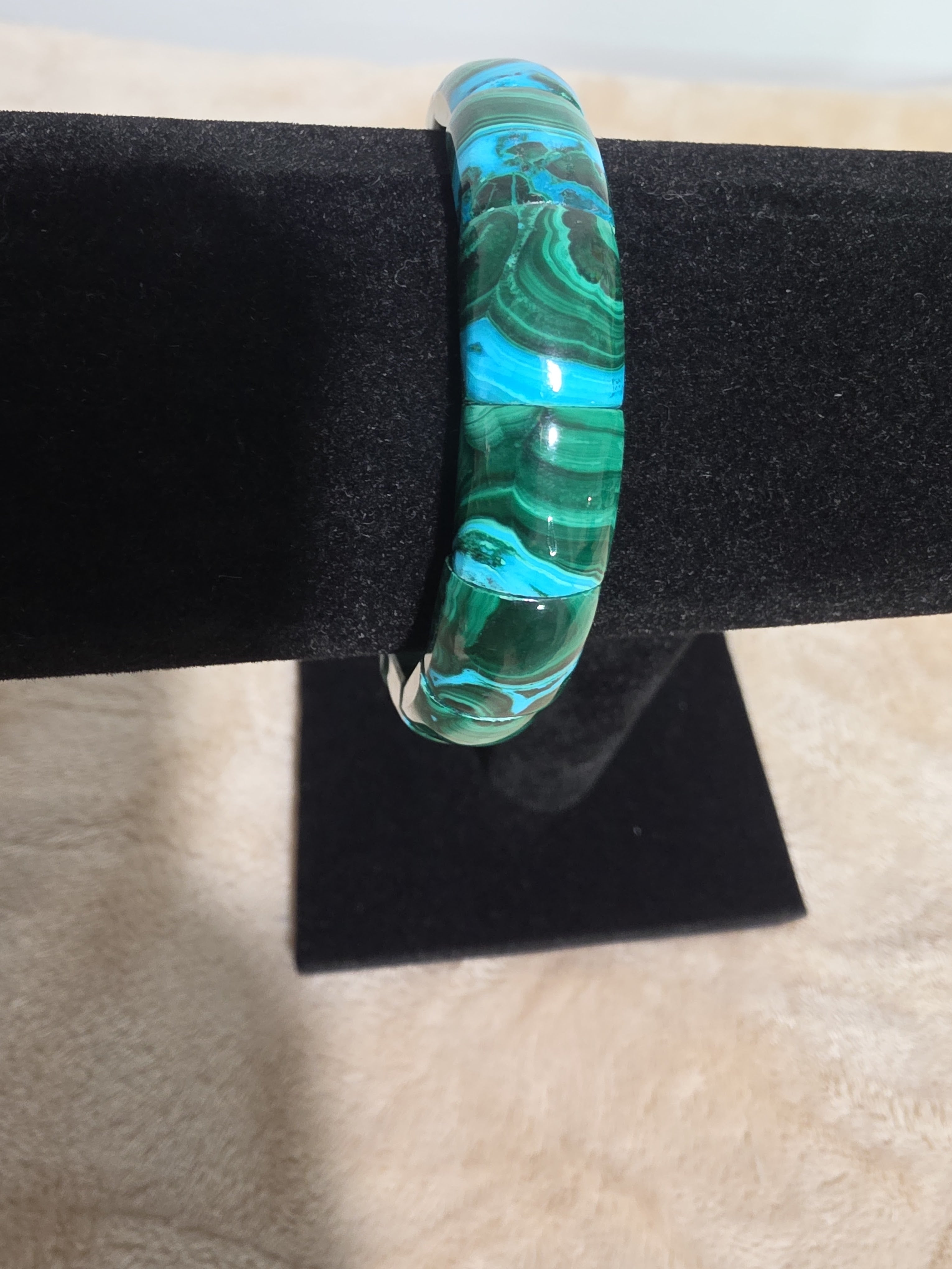 15mm Chrysocolla Tile Bracelet
