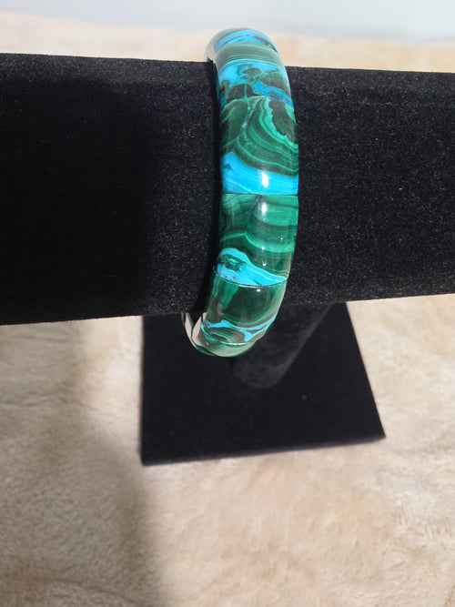 15mm Chrysocolla Tile Bracelet