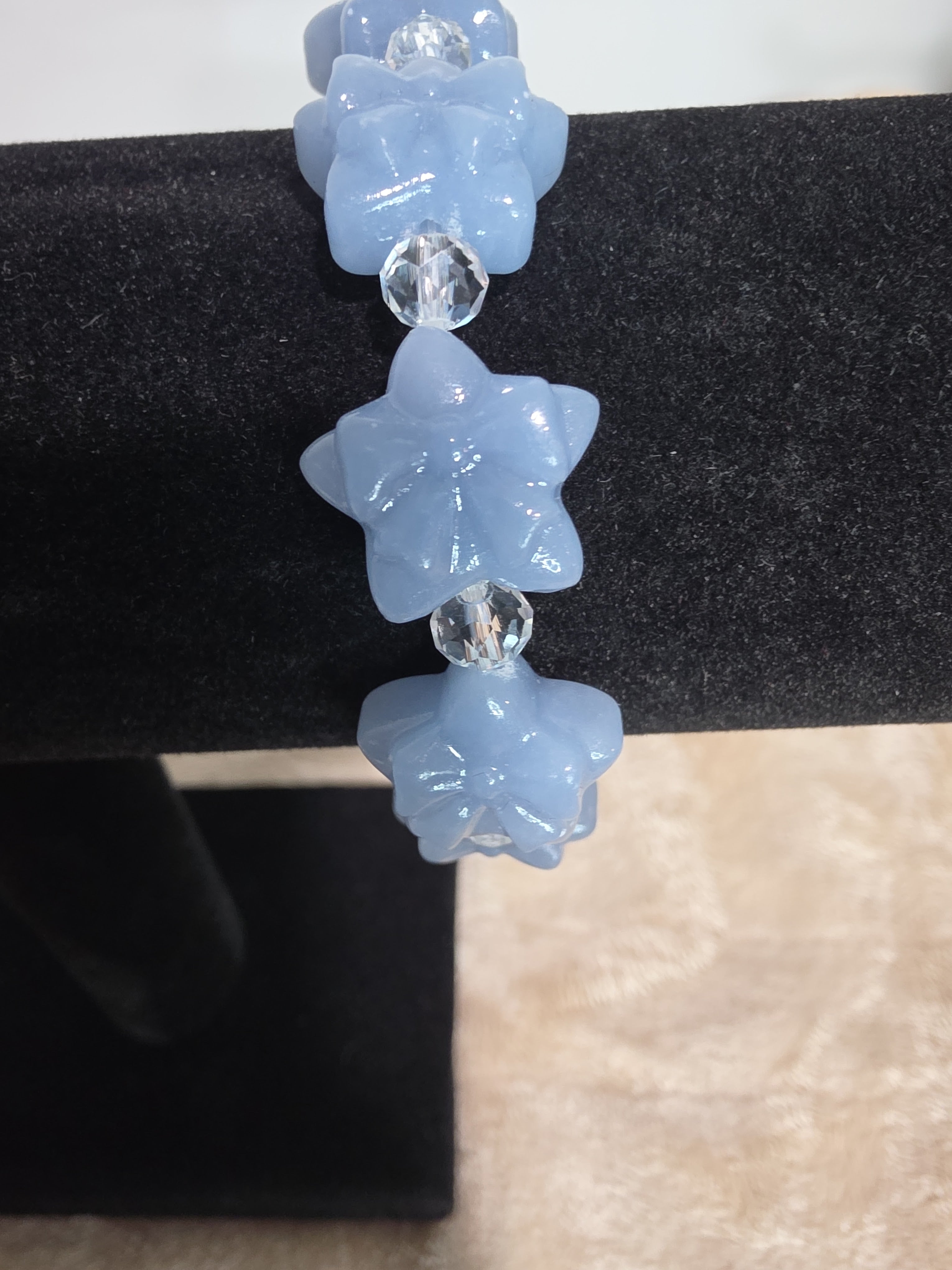 16mm Angelite Star Bracelet with Quartz