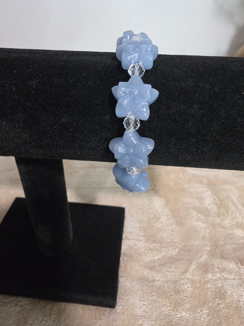 16mm Angelite Star Bracelet with Quartz
