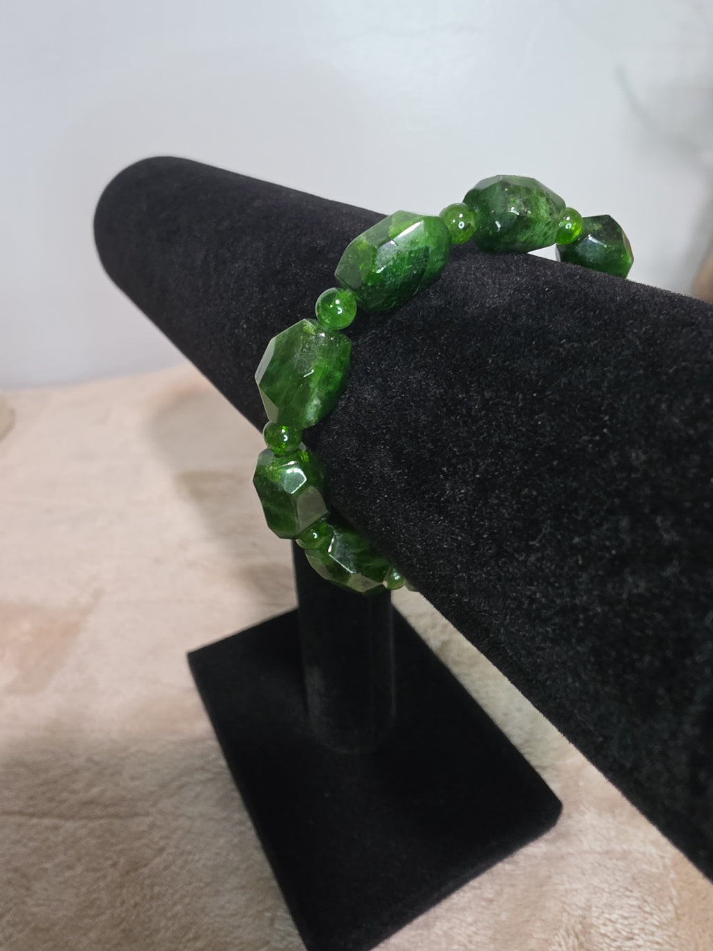 13–14mm Faceted Green Diopside Bracelet