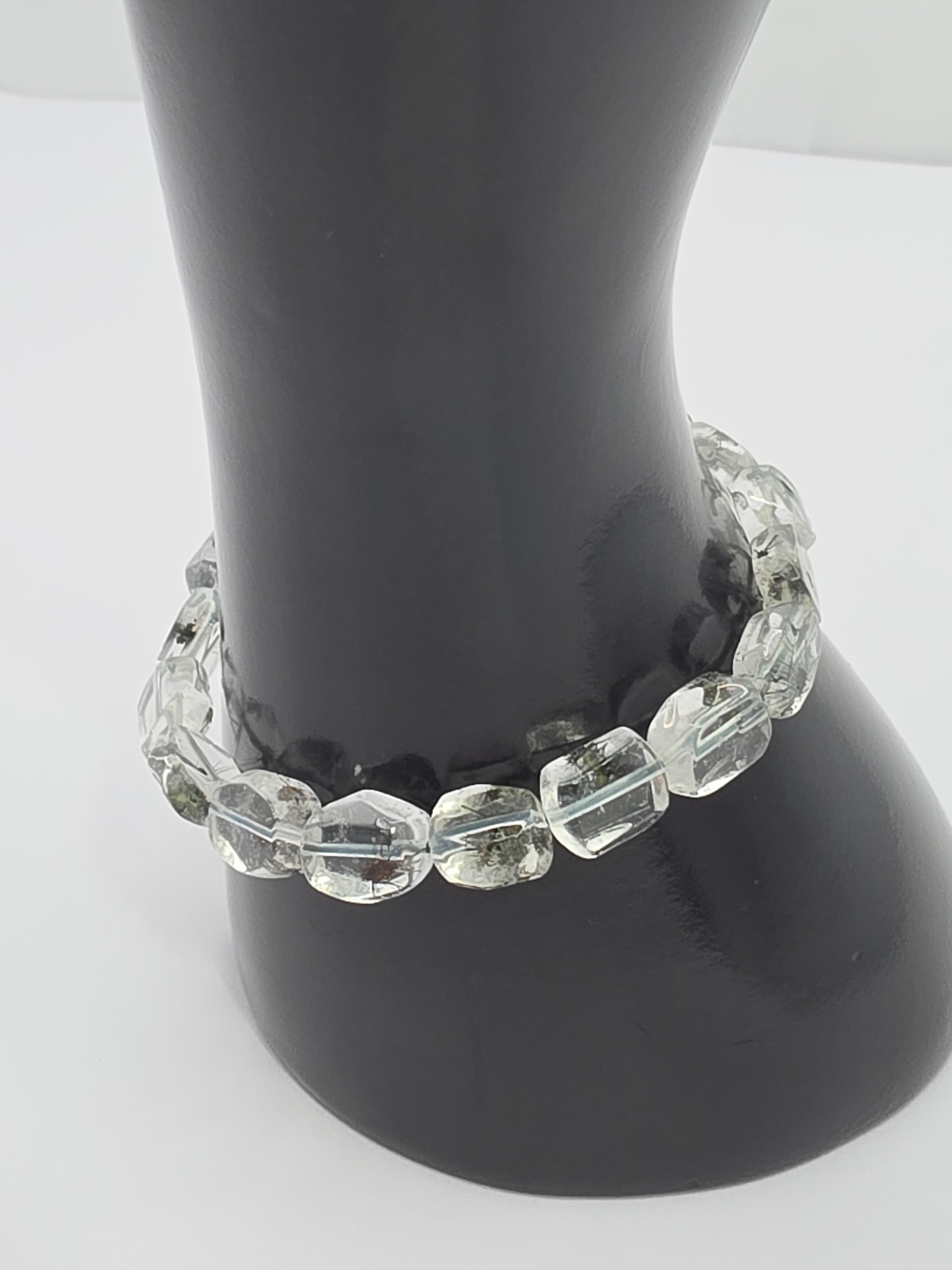 Hollandite Quartz Sea Urchin Bracelet – 10–11mm Freeform Gemstone Bracelet