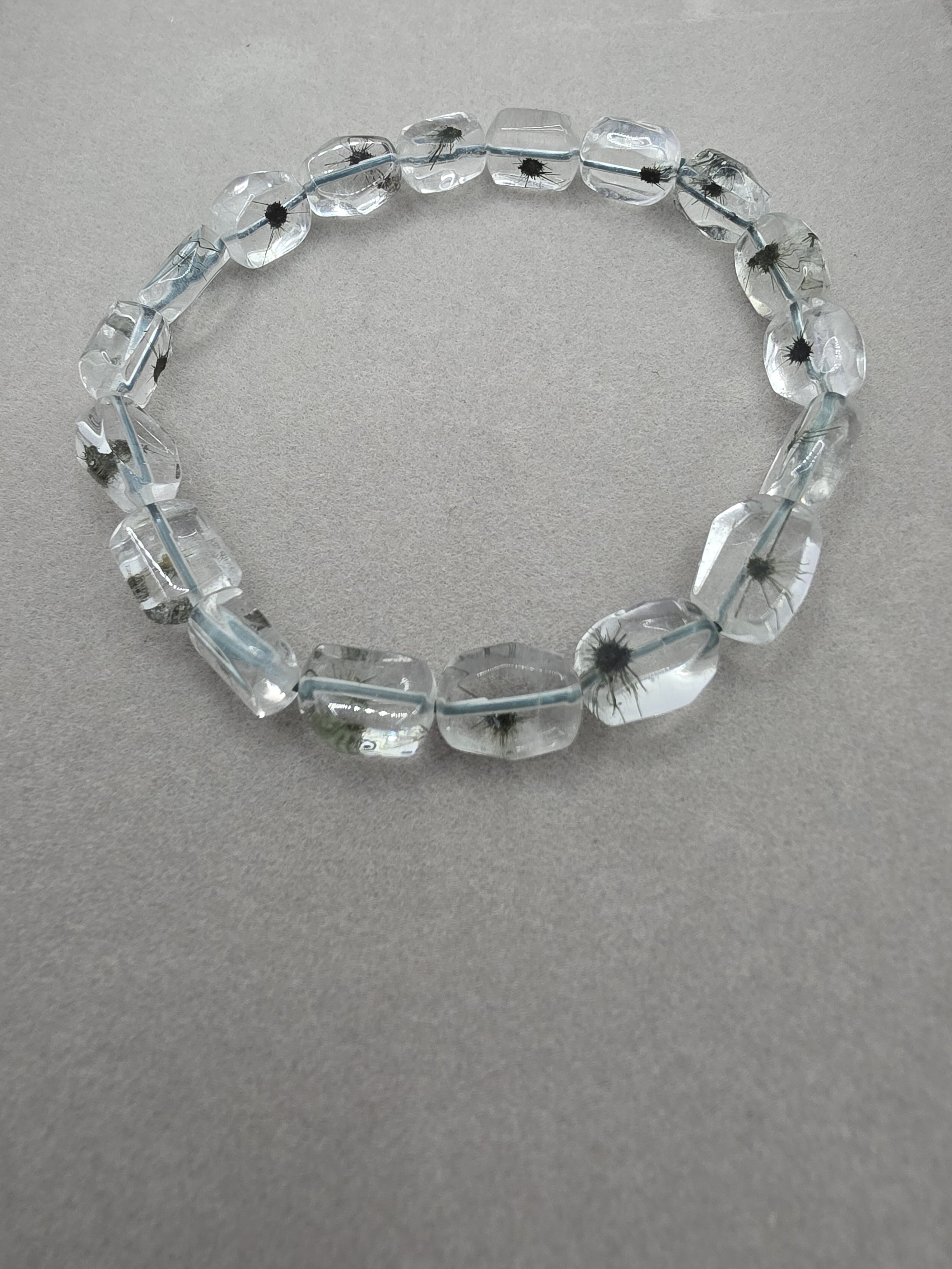 Hollandite Quartz Sea Urchin Bracelet – 10–11mm Freeform Gemstone Bracelet