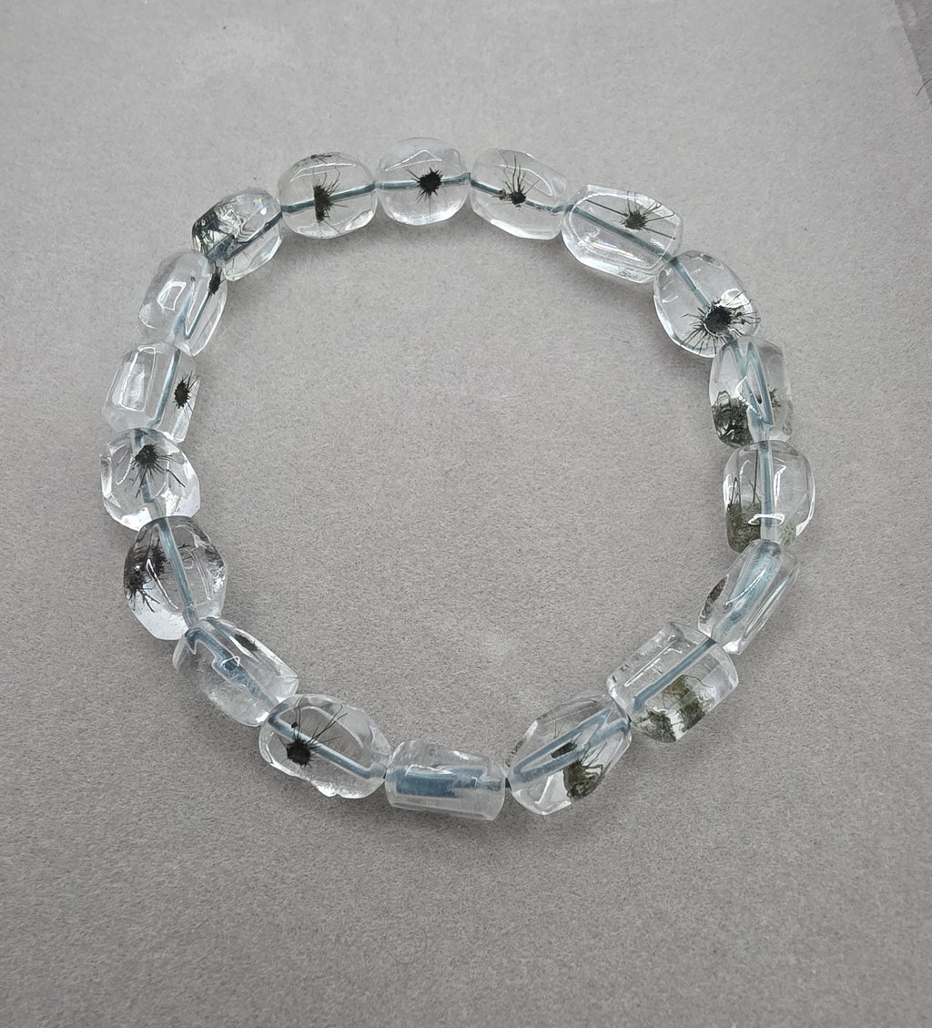 Hollandite Quartz Sea Urchin Bracelet – 10–11mm Freeform Gemstone Bracelet