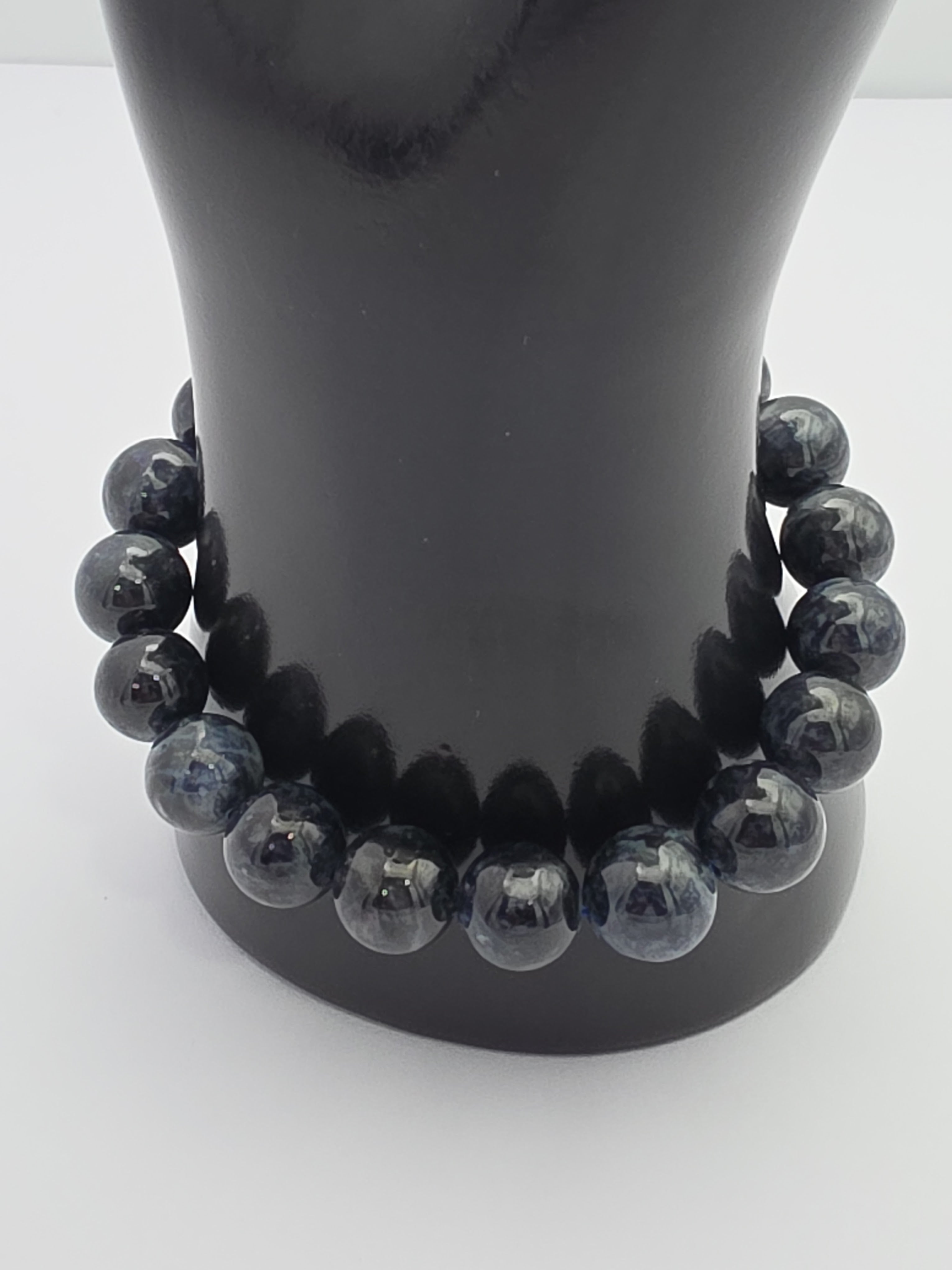 Midnight Sapphire Aura Bracelet – 10mm