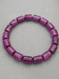 Ruby Zoisite Barrel Bracelet – 11–12mm Statement Gemstone Bracelet