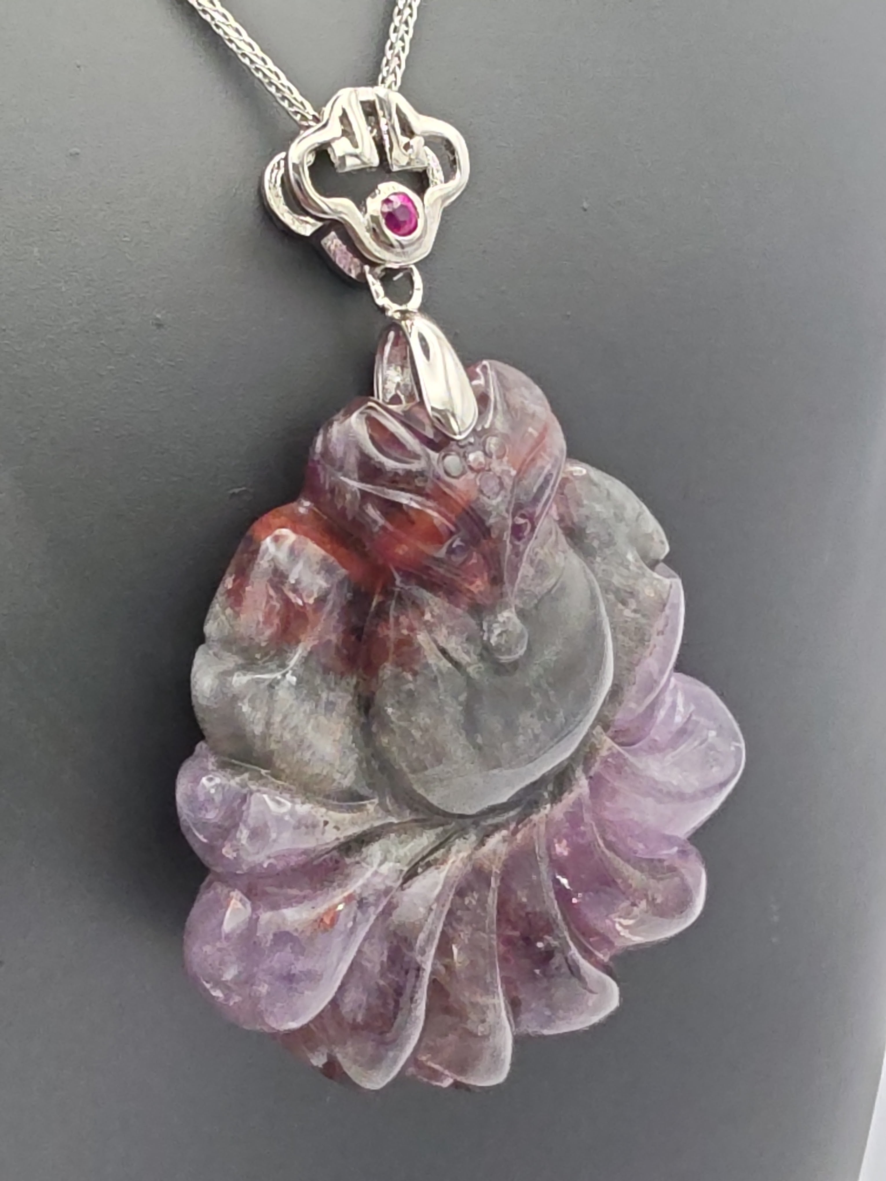 Auralite 23 Nine-Tailed Fox Pendant Necklace | Sterling Silver