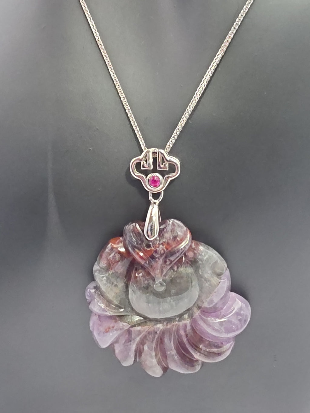 Auralite 23 Nine-Tailed Fox Pendant Necklace | Sterling Silver