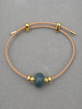 Blue Water Jade Gold Accent Bracelet