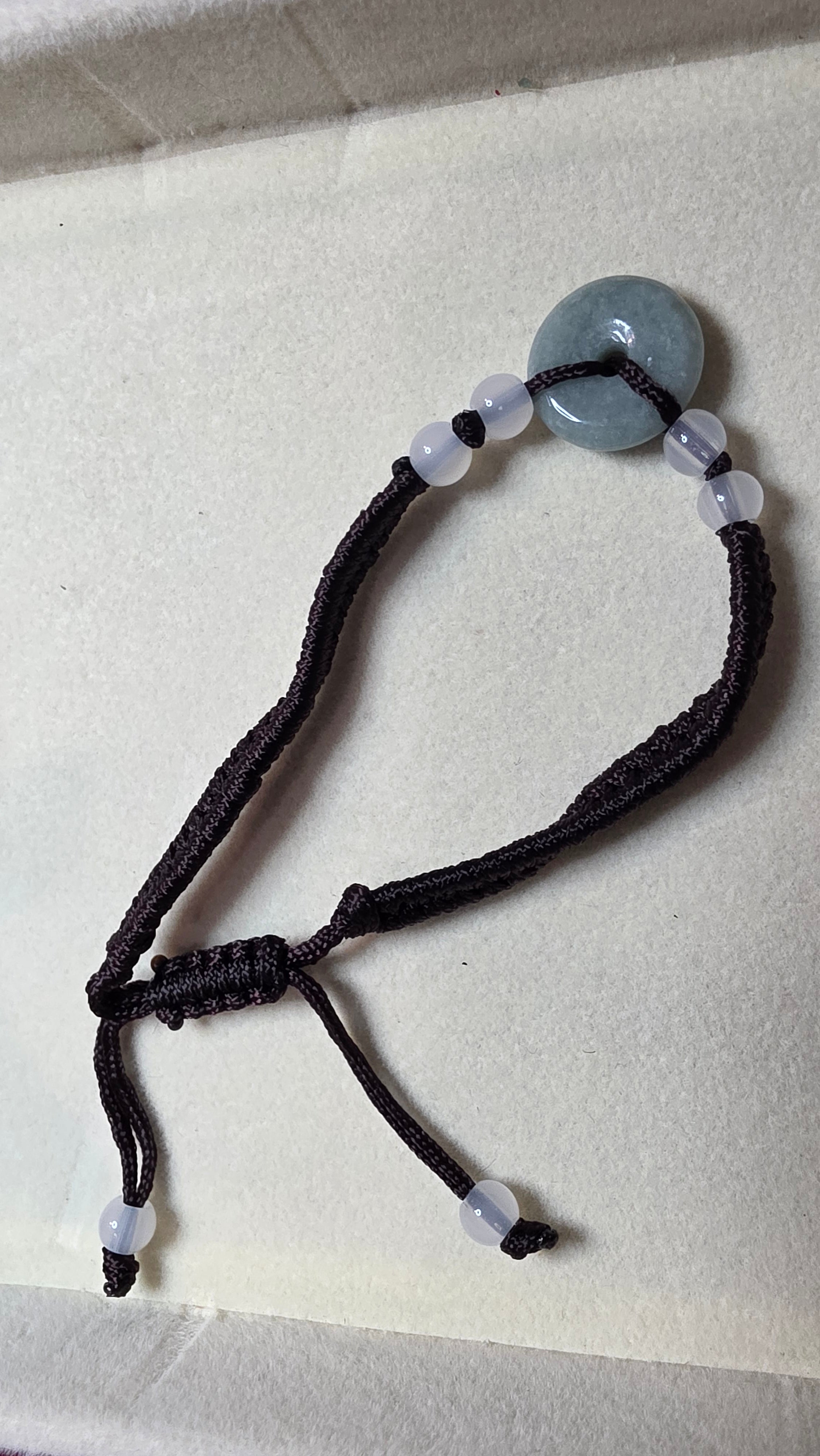 Blue Water Jade Adjustable Cord Bracelet