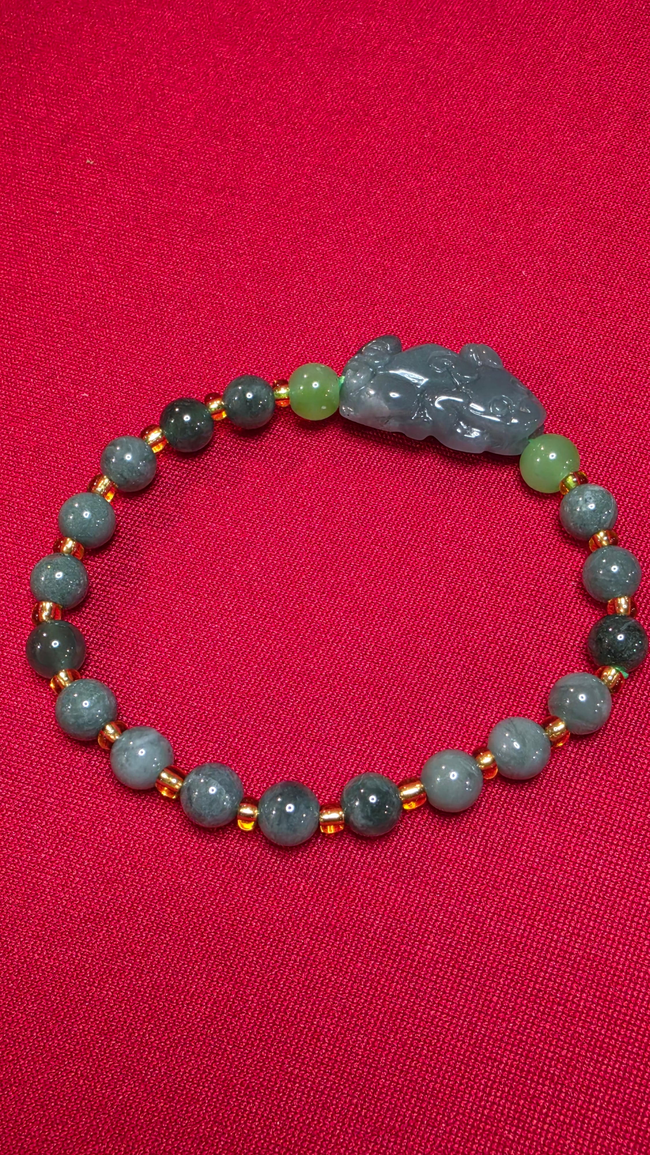 Blue Water Jade Bunny Bracelet