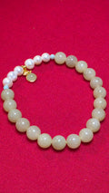 Blue Water Jade & Pearl Beaded Bracelet