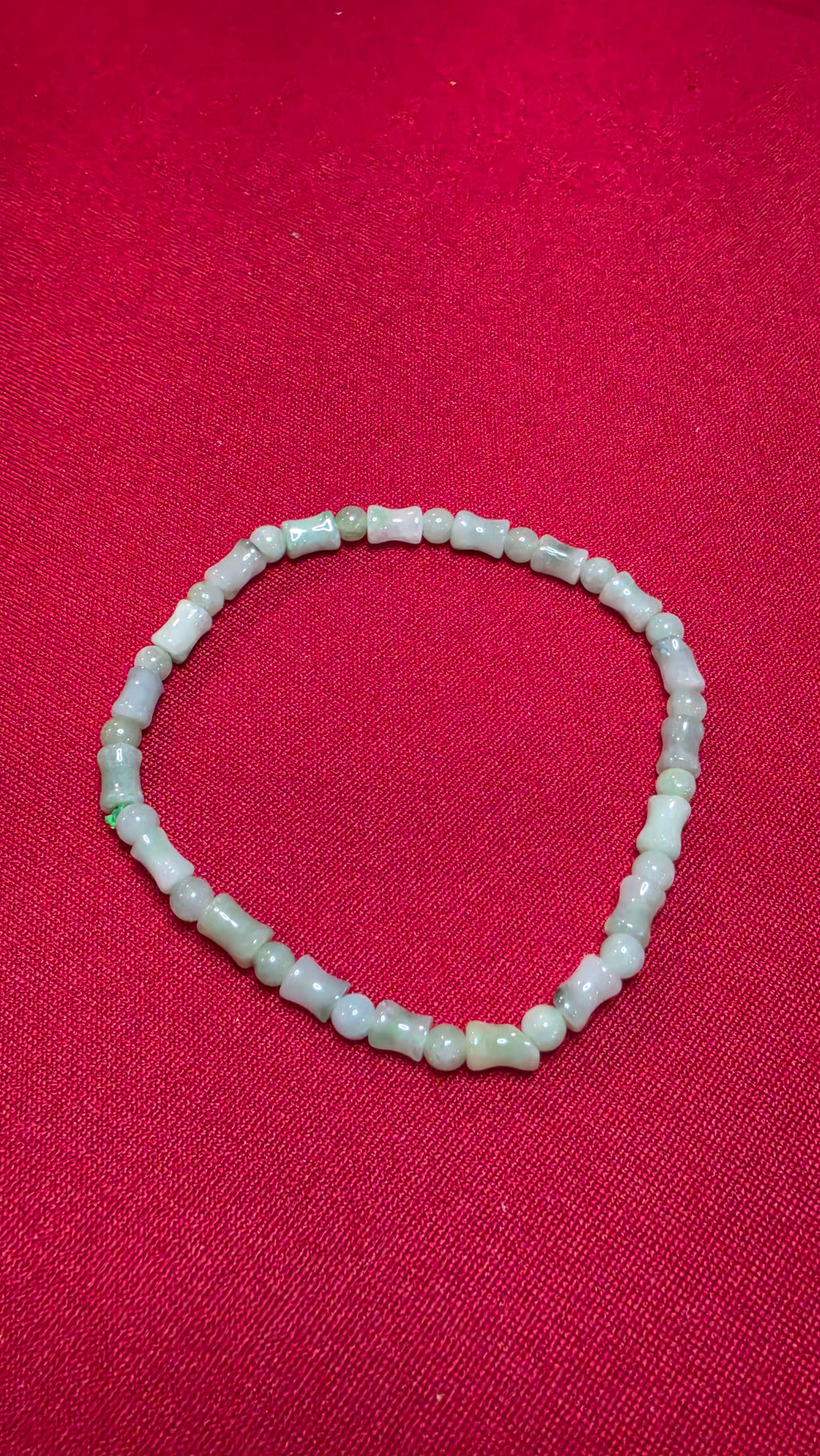 Blue Water Jade Bamboo Bead Bracelet