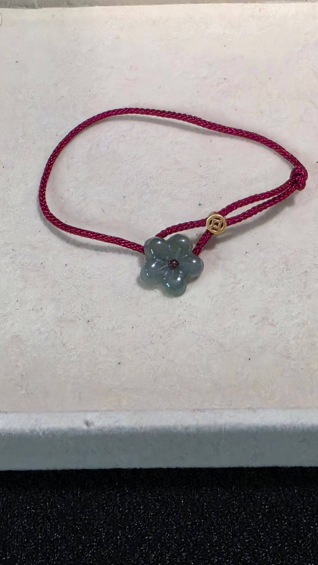 Blue Water Jade Blossom Adjustable Bracelet