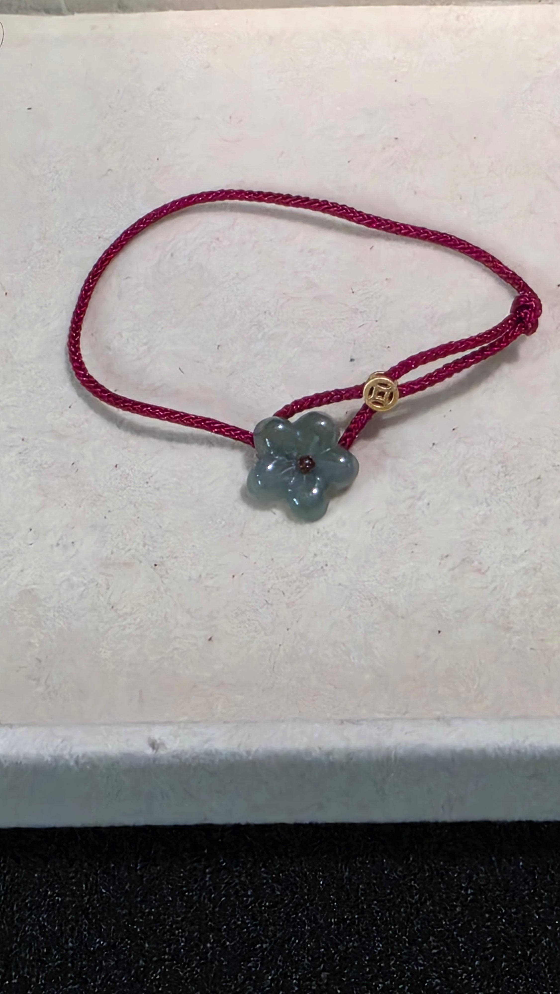 Blue Water Jade Blossom Adjustable Bracelet