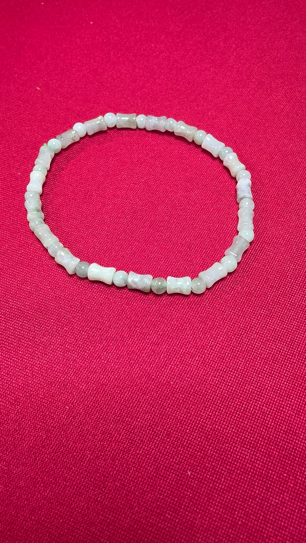 Blue Water Jade Bamboo Bead Bracelet