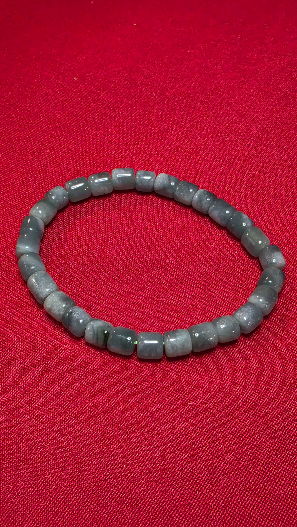 Blue Water Jade Cylinder Bead Bracelet